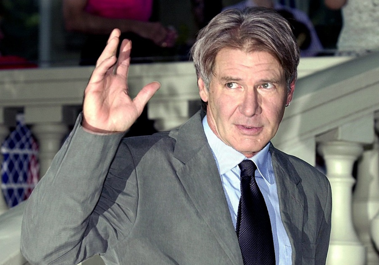 US movie star Harrison Ford has a wave for fans and press as he arrives to attend a promotion event for his latest film Hollywood Homicide in Madrid  Wednesday 27th August 2003. EPA PHOTO