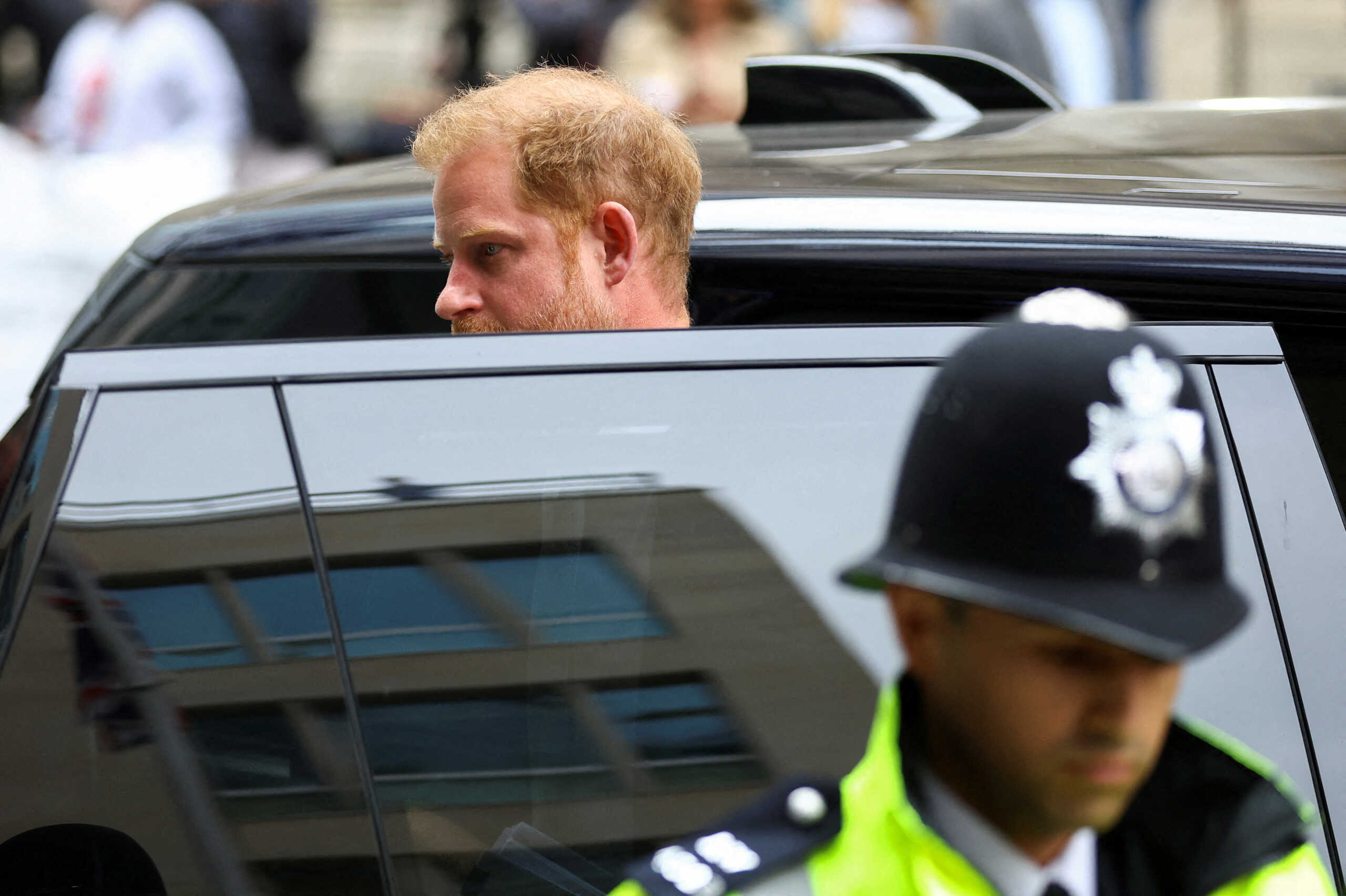 FILE PHOTO: Britain's Prince Harry, Duke of Sussex steps out of a car, outside the Rolls Building of the High Court in London, Britain June 7, 2023. REUTERS
