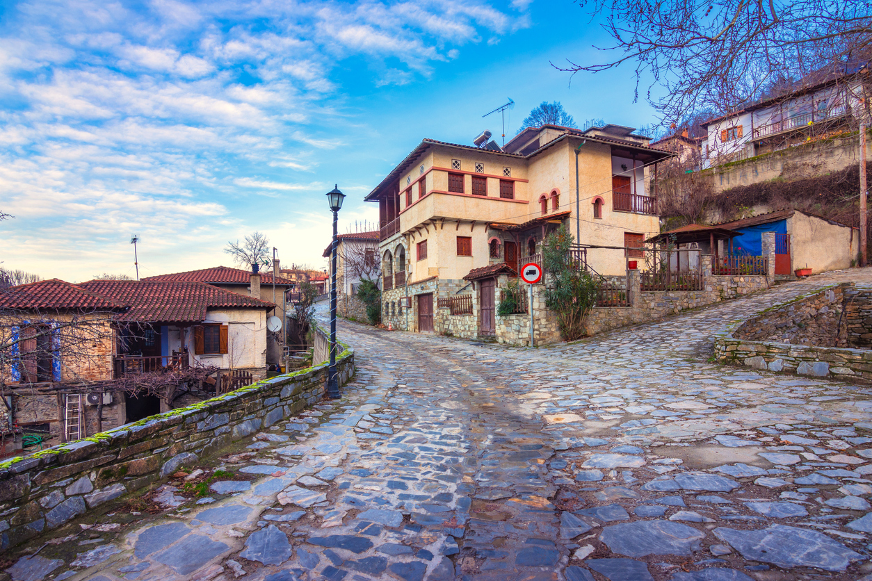The old historical village of Ampelakia, Larissa, Greece
