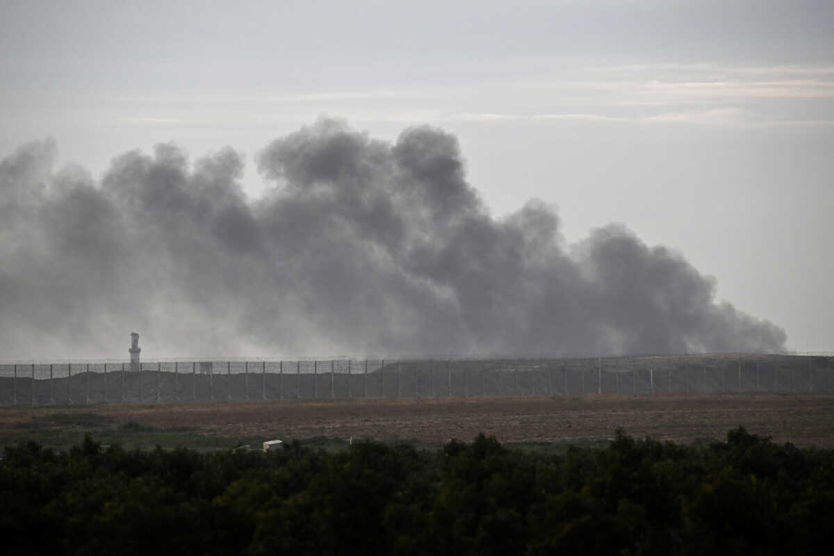 Smoke rises from Gaza, amid the ongoing conflict between Israel and the Palestinian Islamist group Hamas, as seen from Israel, February 12, 2024. REUTERS