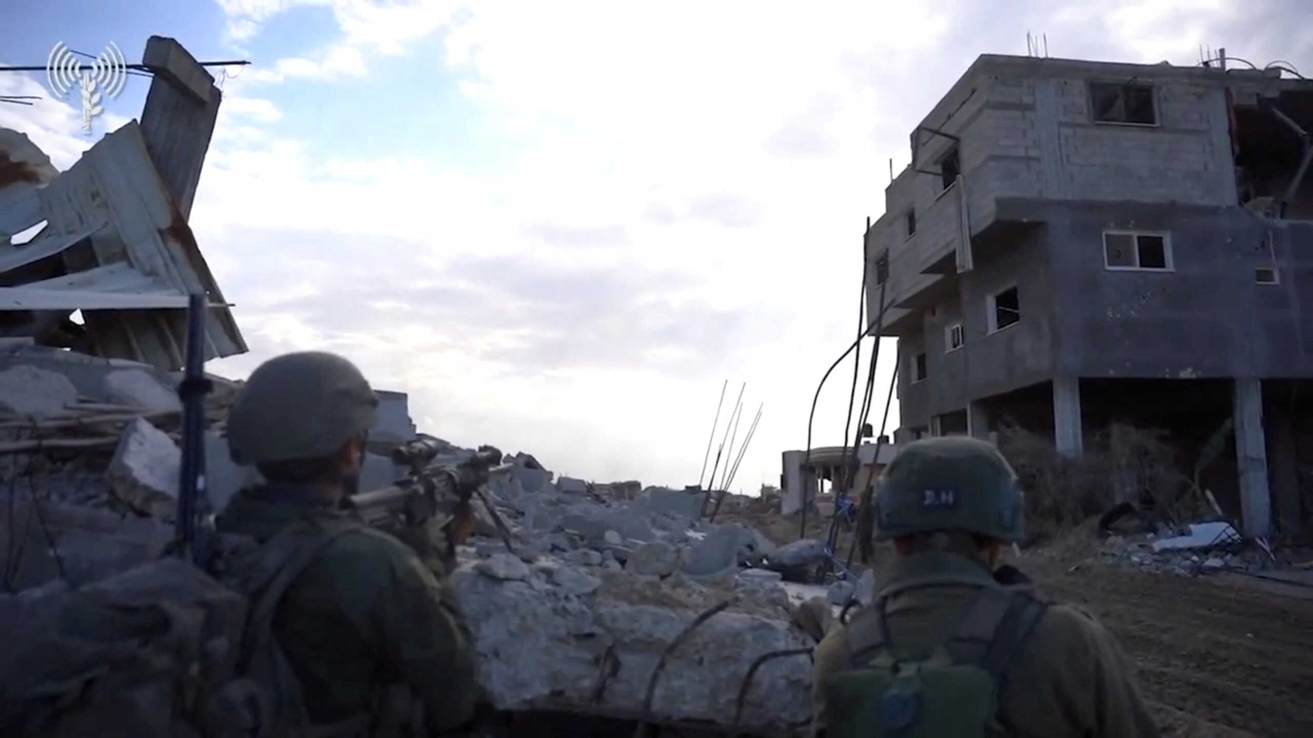 Israeli soldiers operate in the Gaza Strip amid the ongoing conflict between Israel and the Palestinian Islamist group Hamas, in this screen grab obtained from a video released on February 15, 2024.  Israel Defense Forces