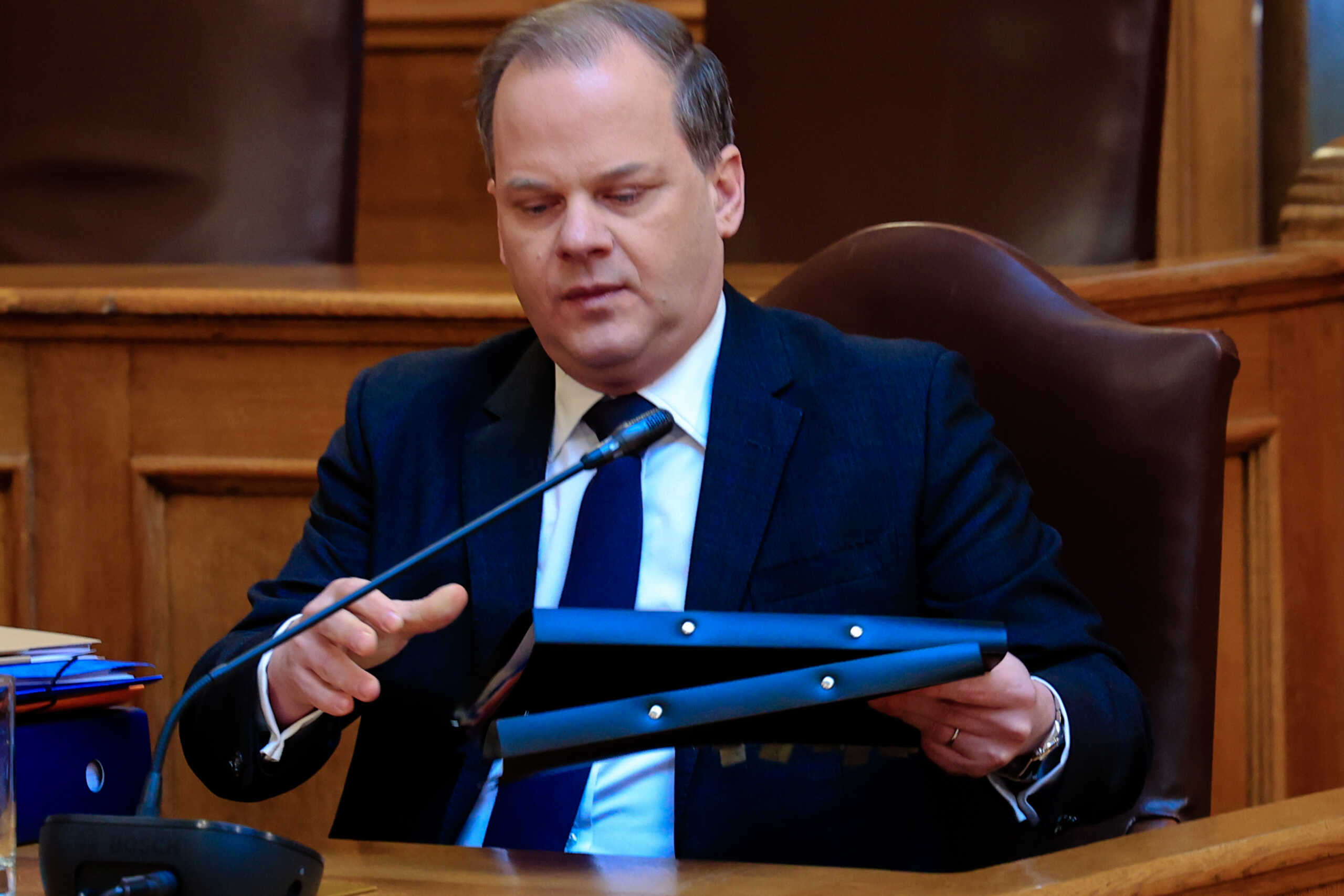 Συνεδρίαση της Εξεταστικής Επιτροπής για "τη διερεύνηση του εγκλήματος των Τεμπών και όλων των πτυχών που σχετίζονται με αυτό", Τρίτη 13 Φεβρουαρίου 2024. 
(ΓΙΩΡΓΟΣ ΚΟΝΤΑΡΙΝΗΣ
