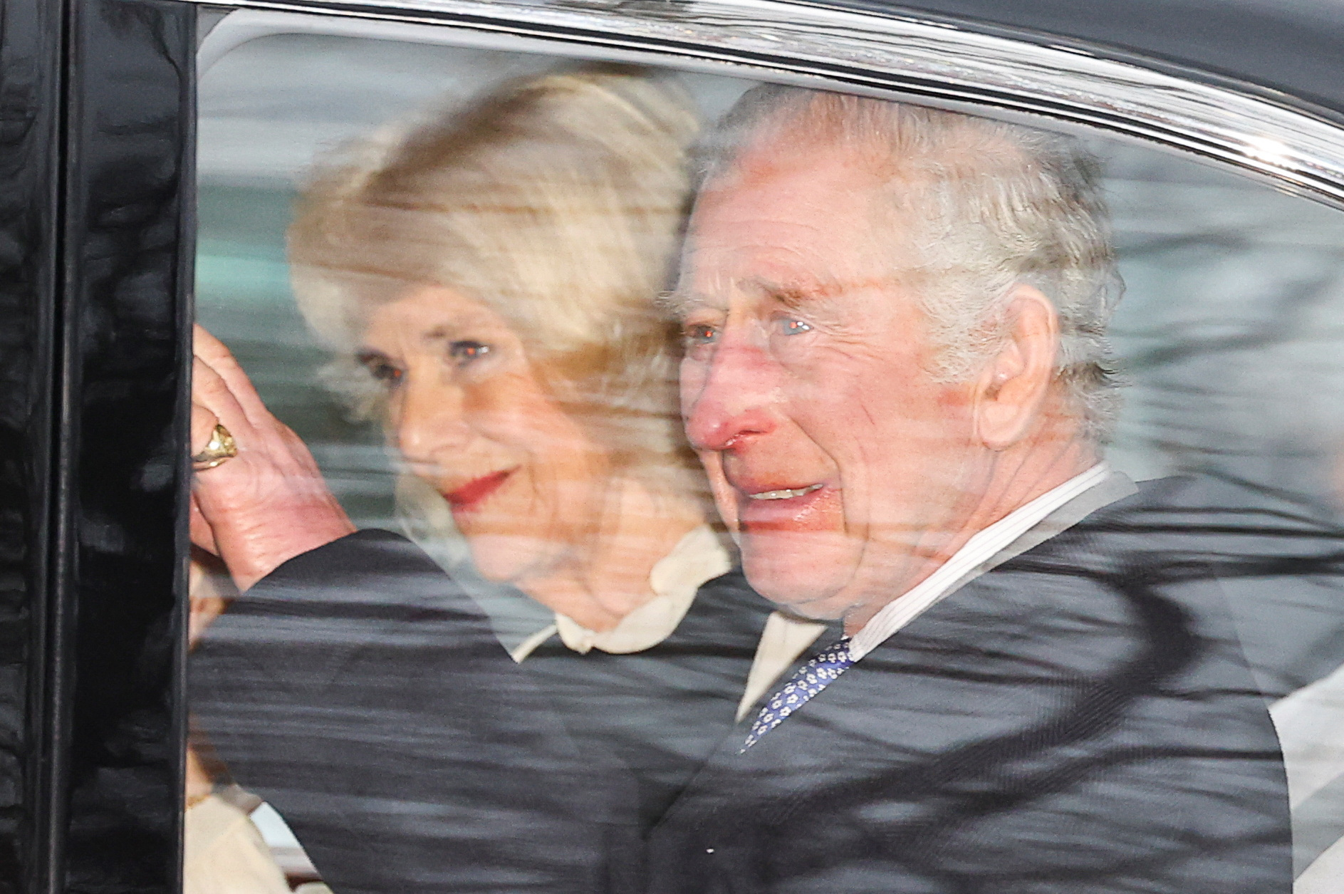 Britain's King Charles and Queen Camilla leave Clarence House, the day after it was announced King Charles has been diagnosed with cancer, in London, Britain, February 6, 2024.REUTERS