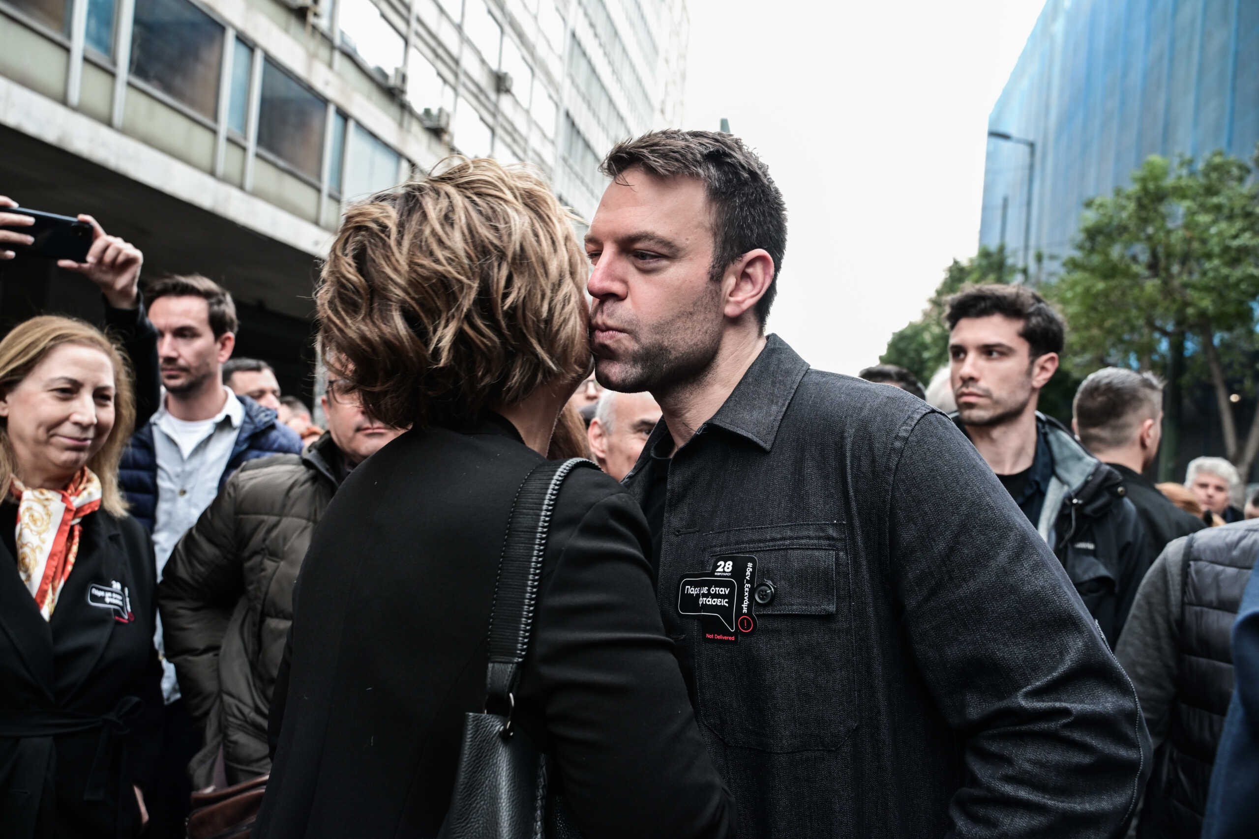Ο πρόεδρος του ΣΥΡΙΖΑ - Προοδευτική Συμμαχία Στέφανος Κασσελάκης, στην απεργιακή συγκέντρωση της ΑΔΕΔΥ στην Αθήνα, Τετάρτη 28 Φεβρουαρίου 2024. 
(ΤΑΤΙΑΝΑ ΜΠΟΛΑΡΗ