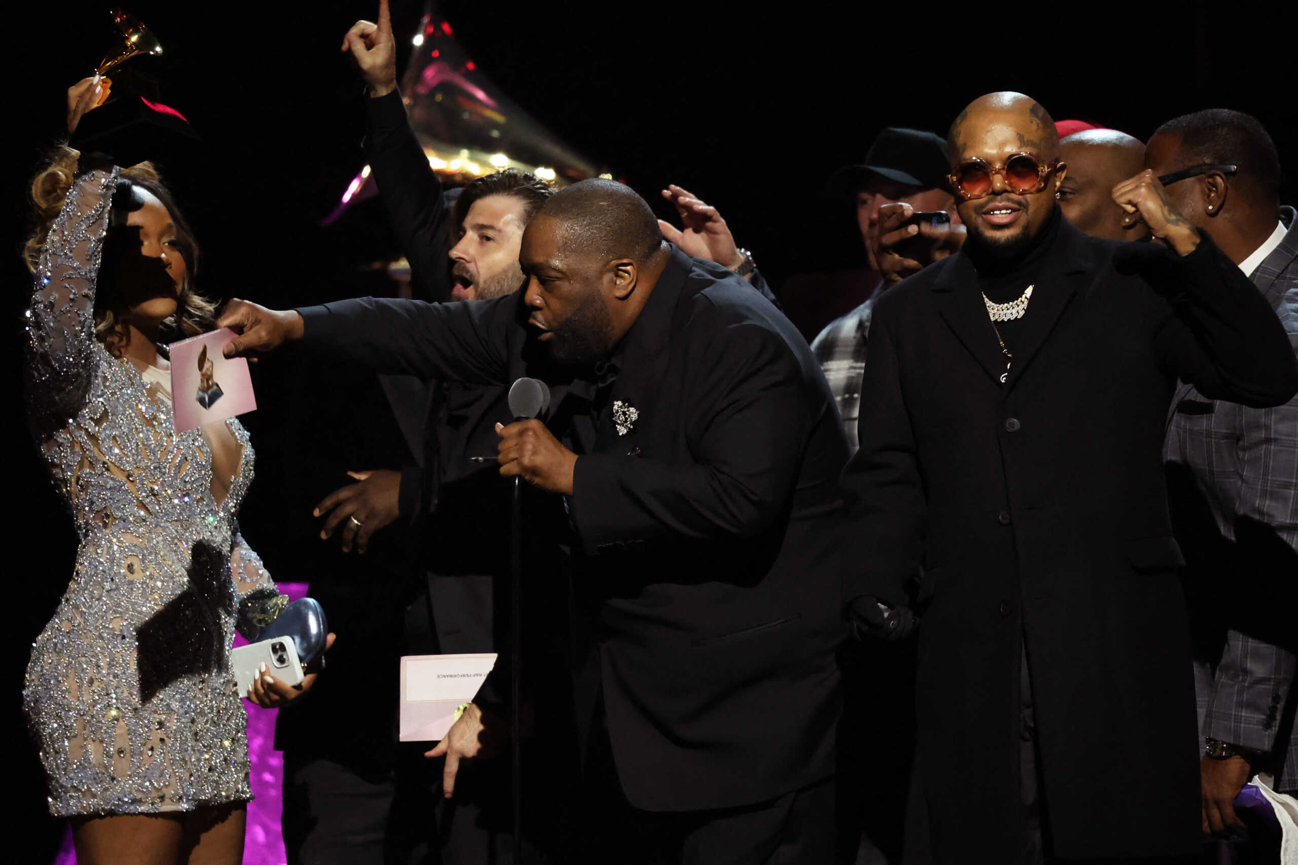 Killer Mike accepts the award for Best Rap Album for Michael during the Premiere ceremony of the 66th Annual Grammy Awards in Los Angeles, California, U.S., February 4, 2024. REUTERS