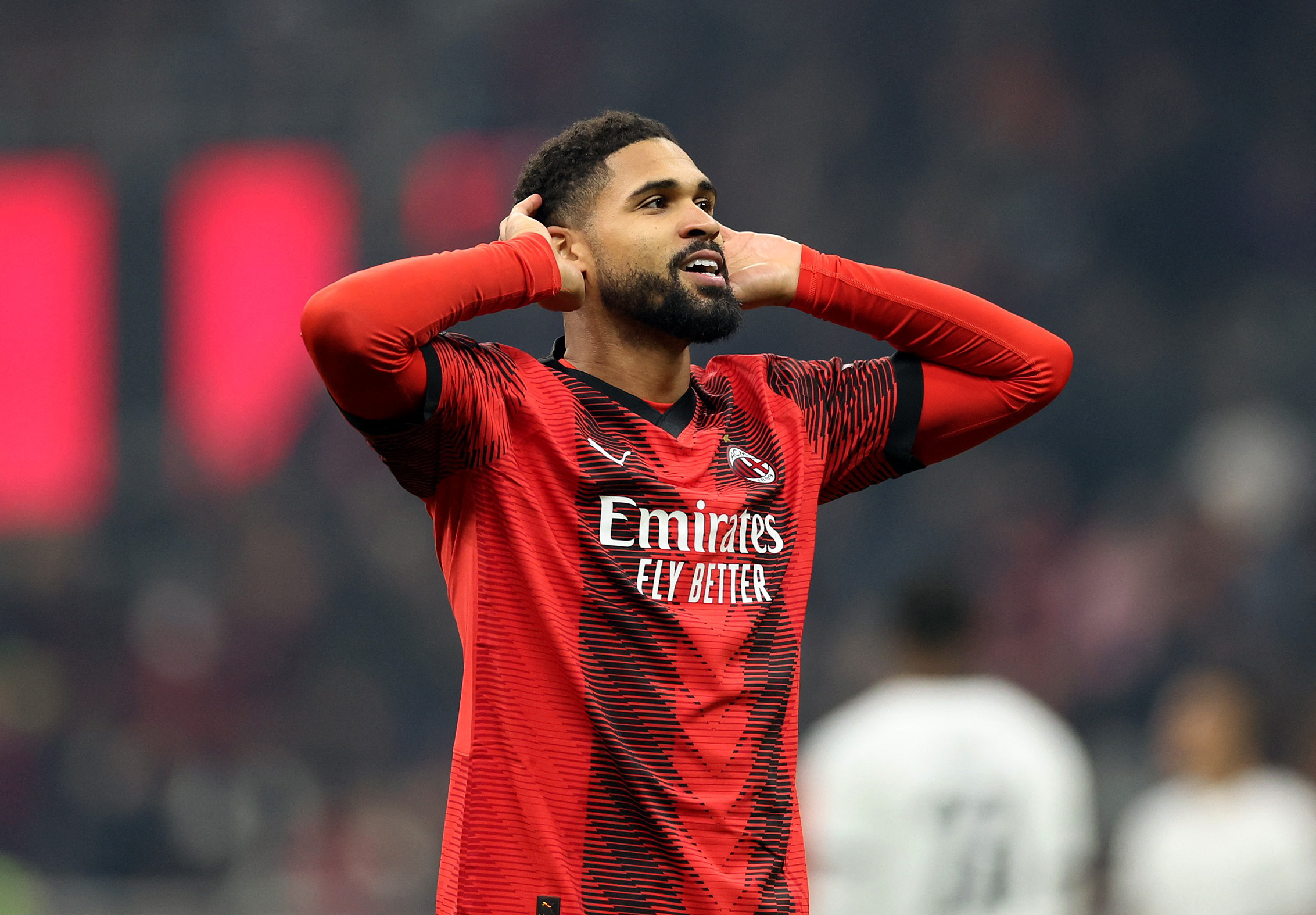 Soccer Football - Europa League - Play-Off - First Leg - AC Milan v Stade Rennes - San Siro, Milan, Italy - February 15, 2024 AC Milan's Ruben Loftus-Cheek celebrates scoring their second goal REUTERS