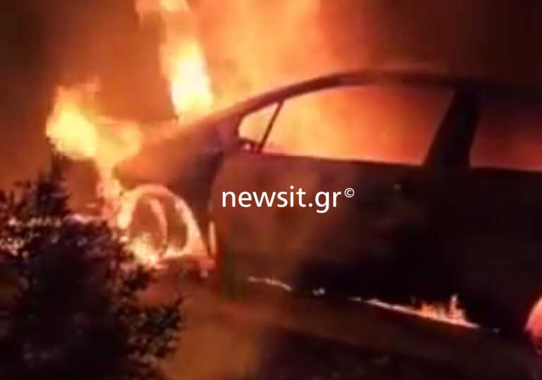 Βίντεο ντοκουμέντο από το φλεγόμενο αυτοκίνητο του επιχειρηματία Χρήστου Γιαλιά στη Μάνδρα