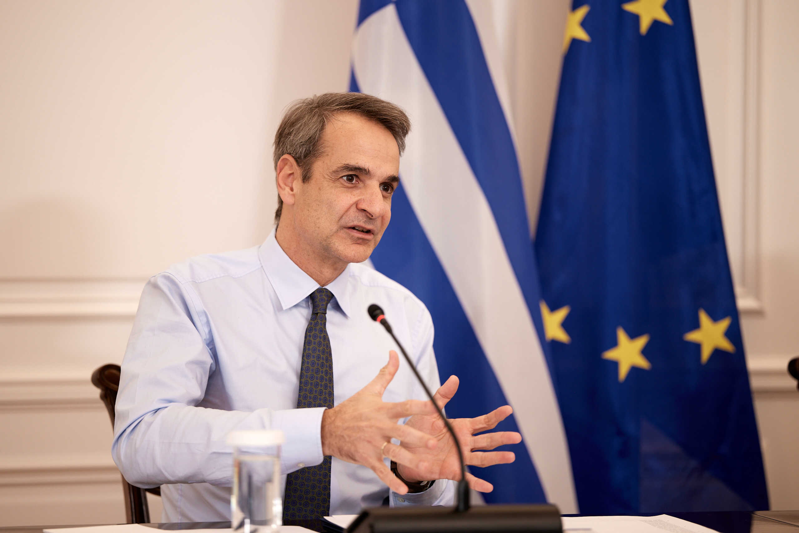 Ο Πρωθυπουργός Κυριάκος Μητσοτάκης είχε σήμερα τηλεδιάσκεψη με τους επικεφαλής των Πρεσβειών και των Μονίμων Αντιπροσωπειών της Ελλάδας στο εξωτερικό  Τετάρτη 7 Φεβρουαρίου 2024 (ΔΗΜΗΤΡΗΣ ΠΑΠΑΜΗΤΣΟΣ