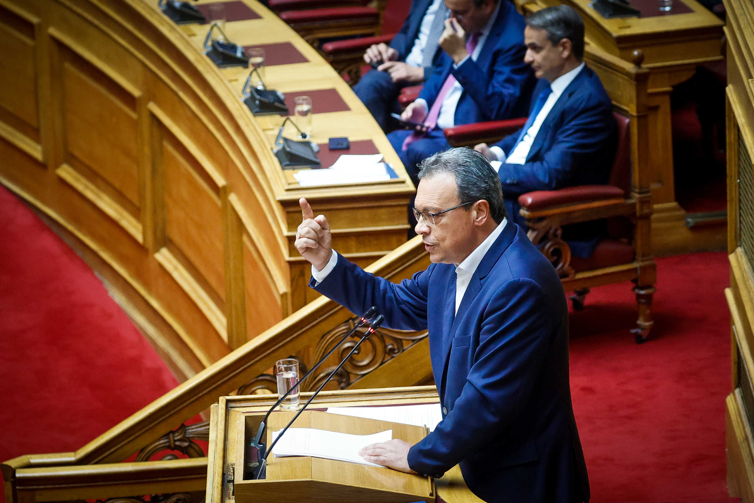 Στιγμιότυπο από την πρώτη ημέρα της συζήτησης στην Ολομέλεια της Βουλής για τις Προγραμματικές Δηλώσεις της Κυβέρνησης, Πέμπτη 6 Ιουλίου 2023.
(ΓΙΩΡΓΟΣ ΚΟΝΤΑΡΙΝΗΣ