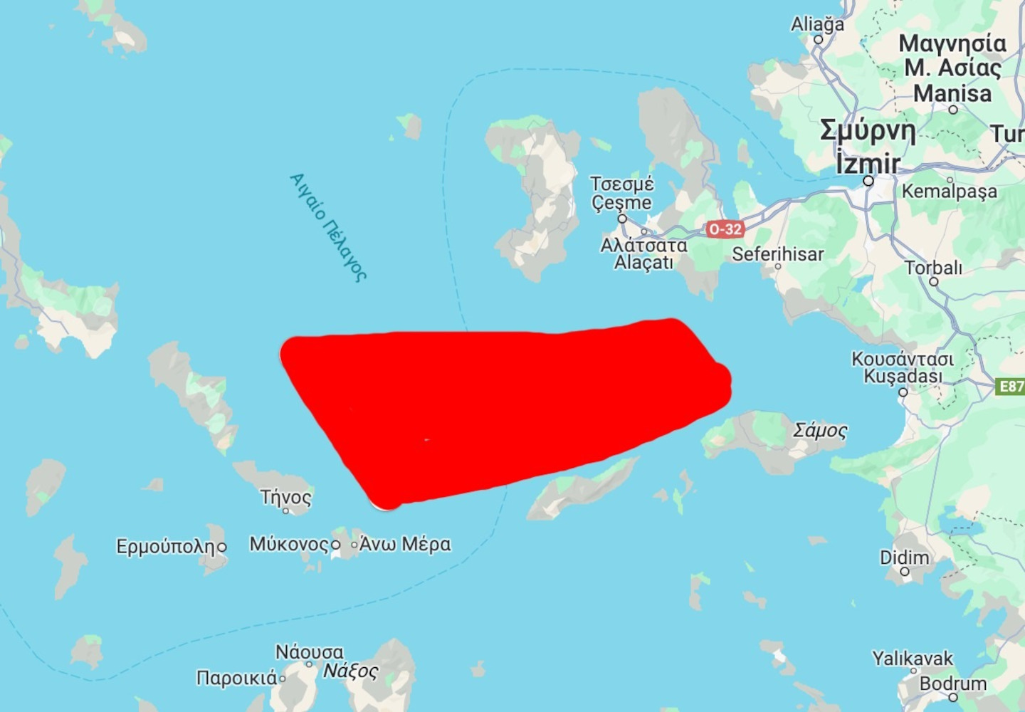 NAVTEX της Τουρκίας δεσμεύει περιοχή στην «καρδιά» του Αιγαίου