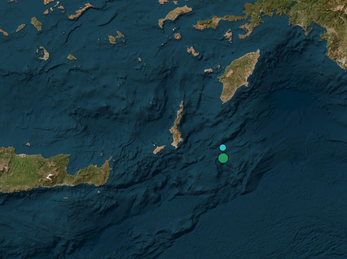 Σεισμός 4,1 Ρίχτερ ανοιχτά της Καρπάθου με εστιακό βάθος 25 χλμ