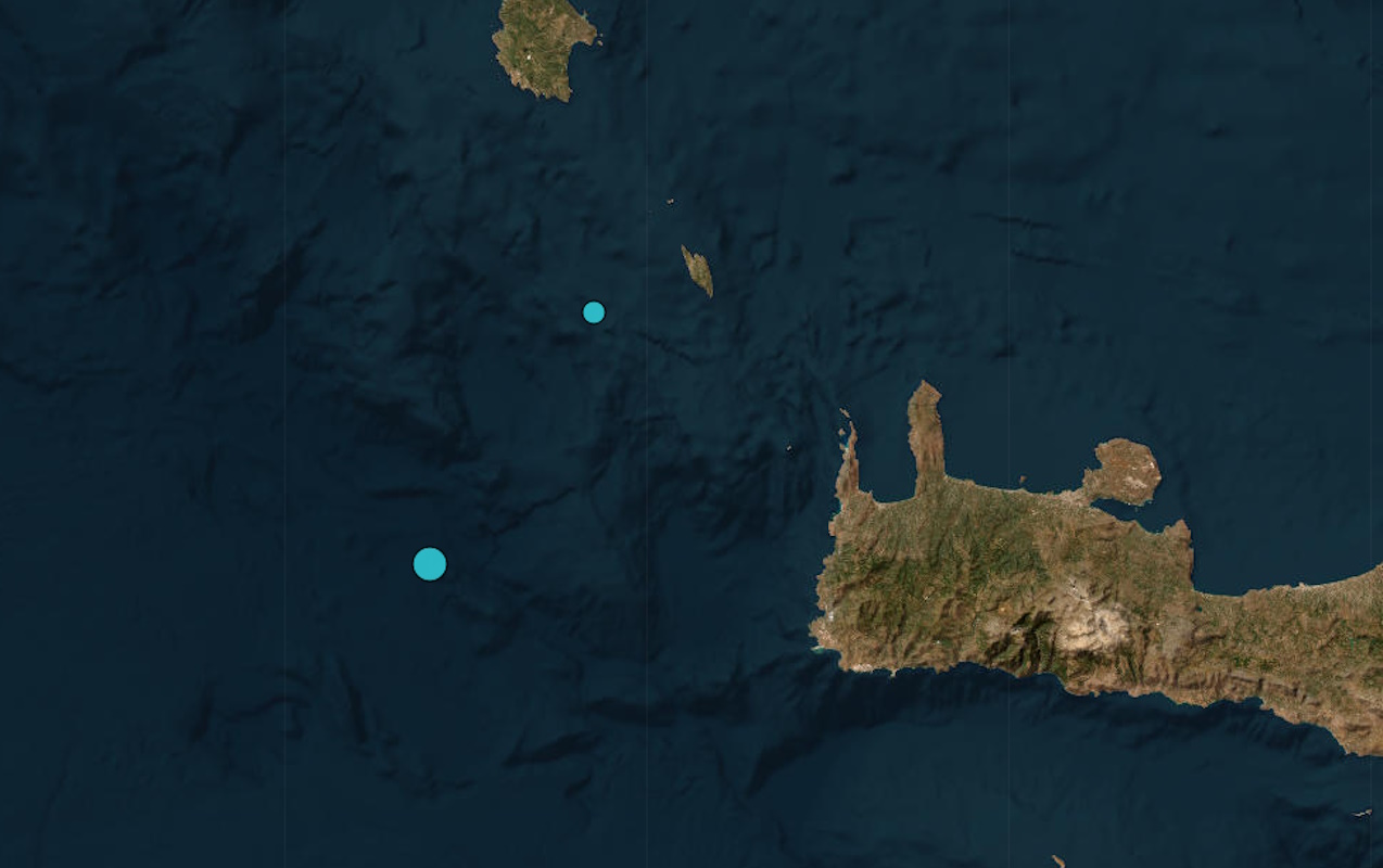 Σεισμός 4,3 Ρίχτερ ανάμεσα σε Κρήτη και Αντικύθηρα