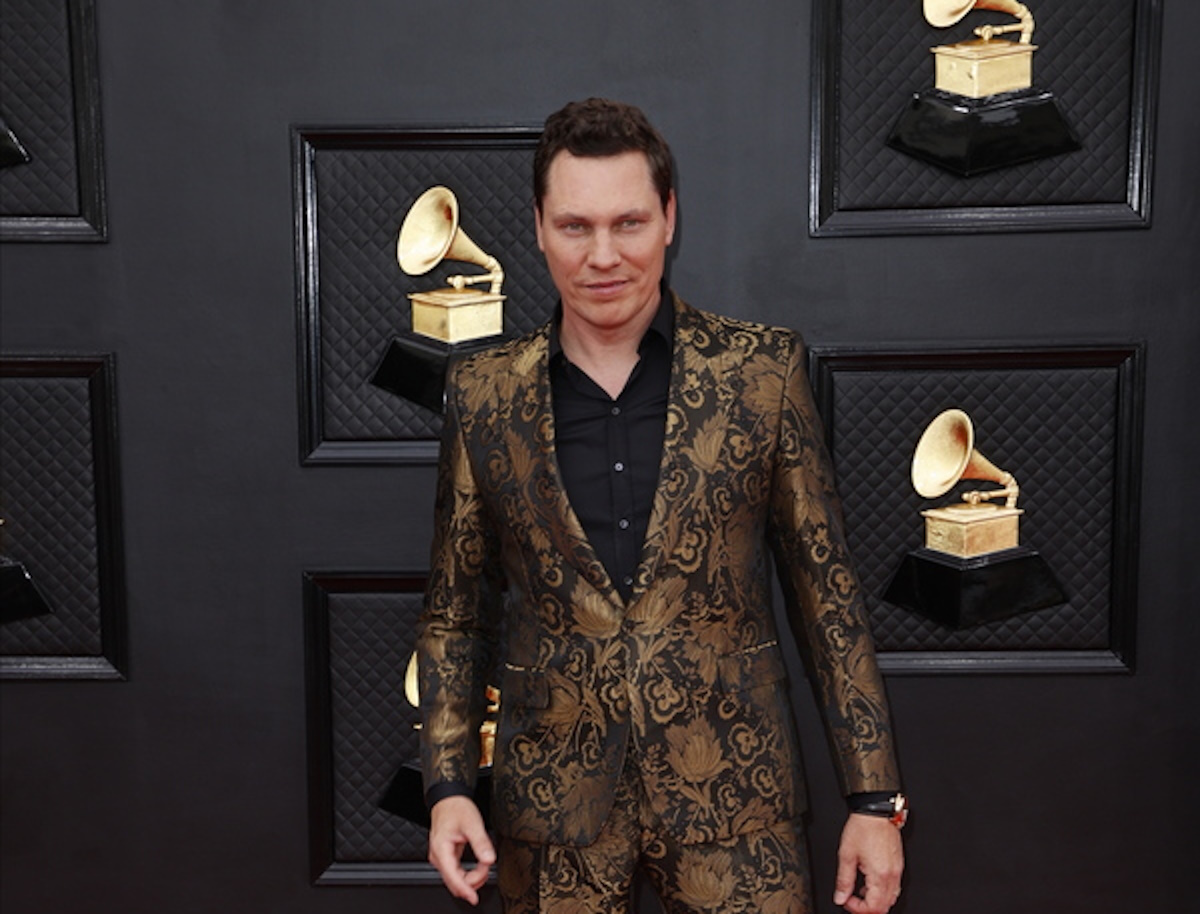 epa09868517 DJ Tiesto arrives for the 64th annual Grammy Awards at the MGM Grand Garden Arena in Las Vegas, Nevada, USA, 03 April 2022.  EPA