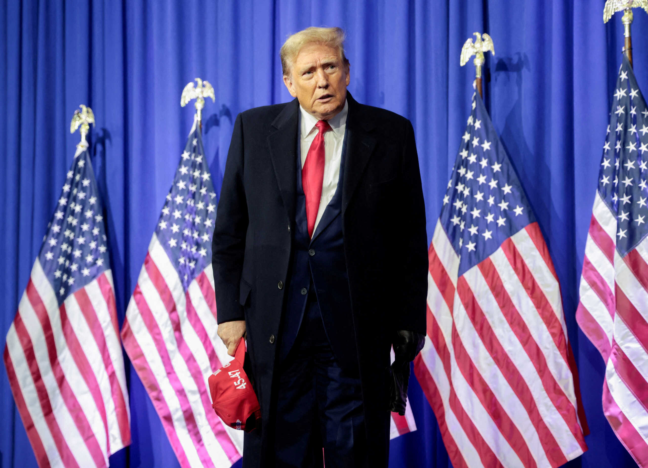 Former U.S. President Donald Trump attends a campaign event in Waterford Township, Michigan, U.S., February 17, 2024.  REUTERS