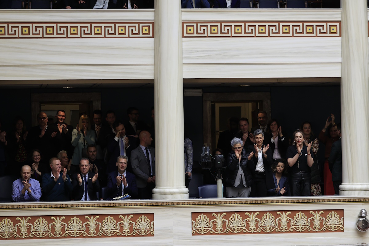 Δεύτερη ημέρα της συζήτησης στην Ολομέλεια της Βουλής, των άρθρων και του συνόλου του σχεδίου νόμου "Ισότητα στον πολιτικό γάμο, τροποποίηση του Αστικού Κώδικα και άλλες διατάξεις", Τετάρτη 14 Φεβρουαρίου 2024. 
(ΓΙΩΡΓΟΣ ΚΟΝΤΑΡΙΝΗΣ