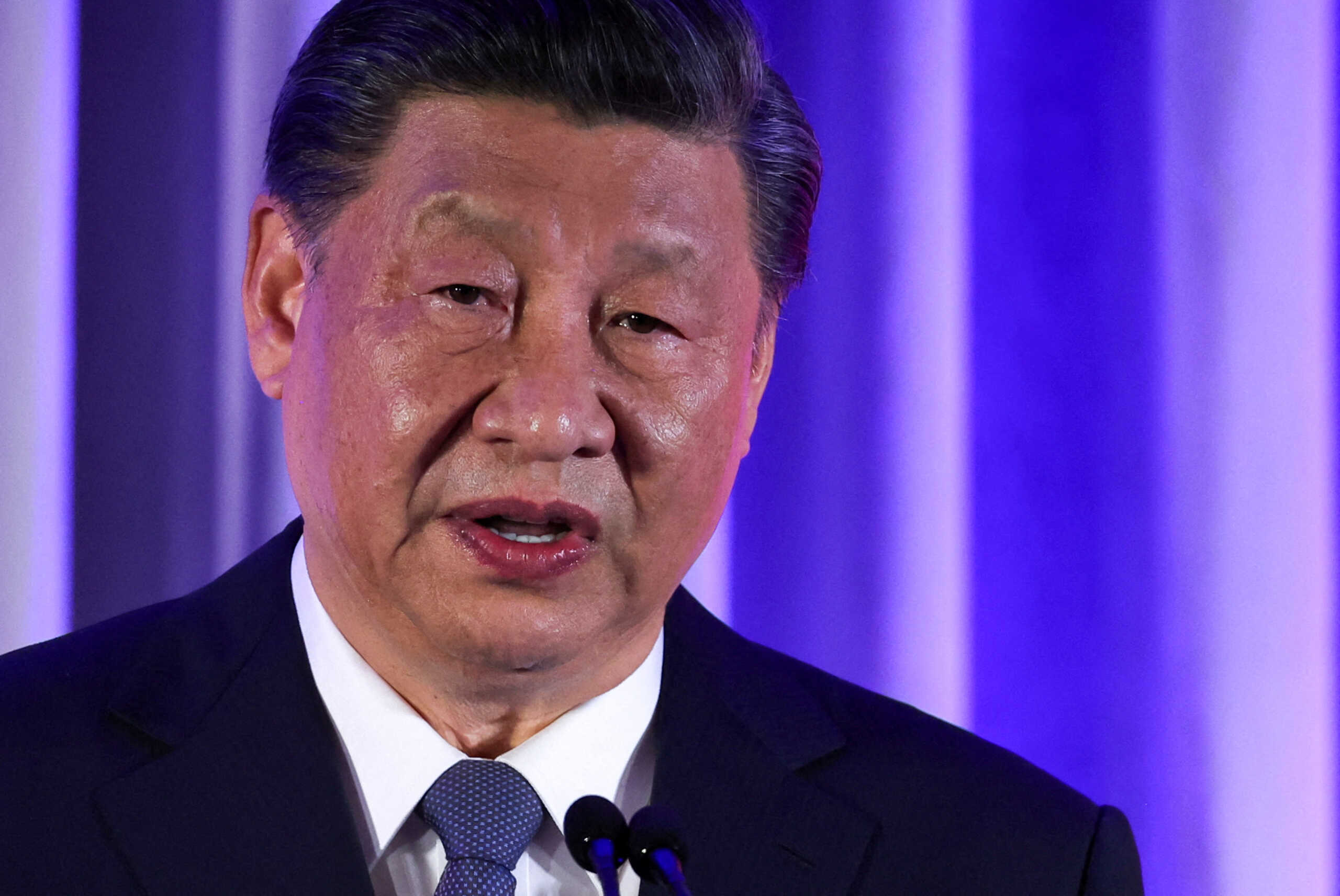 FILE PHOTO: Chinese President Xi Jinping speaks at an event on the sidelines of the Asia-Pacific Economic Cooperation (APEC) summit in San Francisco, California, U.S., November 15, 2023.  REUTERS
