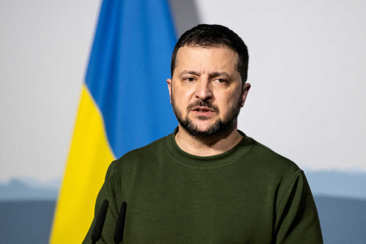 FILE PHOTO: Ukrainian President Volodymyr Zelenskiy speaks at a press conference after bilateral talks with the Swiss delegation, on Monday, January 15, 2024, in Kehrsatz near Bern, Switzerland. Keystone
