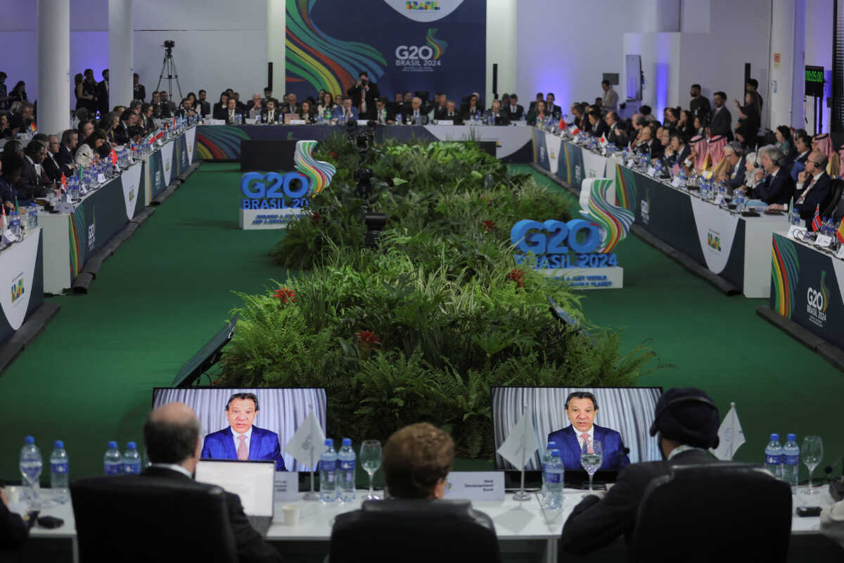 Brazil's Minister of Finance Fernando Haddad speaks during the opening of the G20 Finance Ministers and Central Banks Governors meeting, in Sao Paulo, Brazil, February 28, 2024. REUTERS