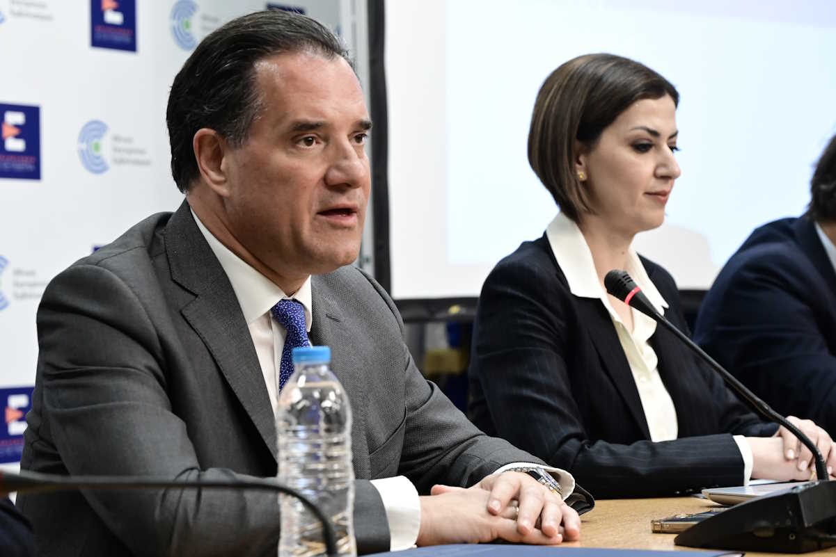 Συνέντευξη τύπου του υπουργού Υγείας Άδωνι Γεωργιάδη και της αναπληρώτριας υπουργού Ειρήνης Αγαπηδάκη για το πρόγραμμα του Προσωπικού Ιατρού και τα Πανεπιστημιακά Κέντρα Υγείας, Τετάρτη 6 Μαρτίου 2024.
(ΜΙΧΑΛΗΣ ΚΑΡΑΓΙΑΝΝΗΣ