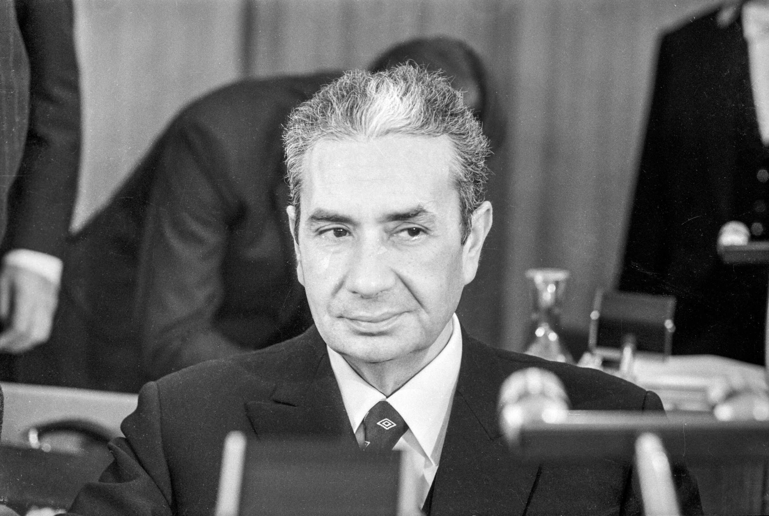 Aldo Moro, Ministre des affaires étrangères italien au Conseil de l'Europe le 15 décembre 1969, Paris, France. (Photo by Keystone-France