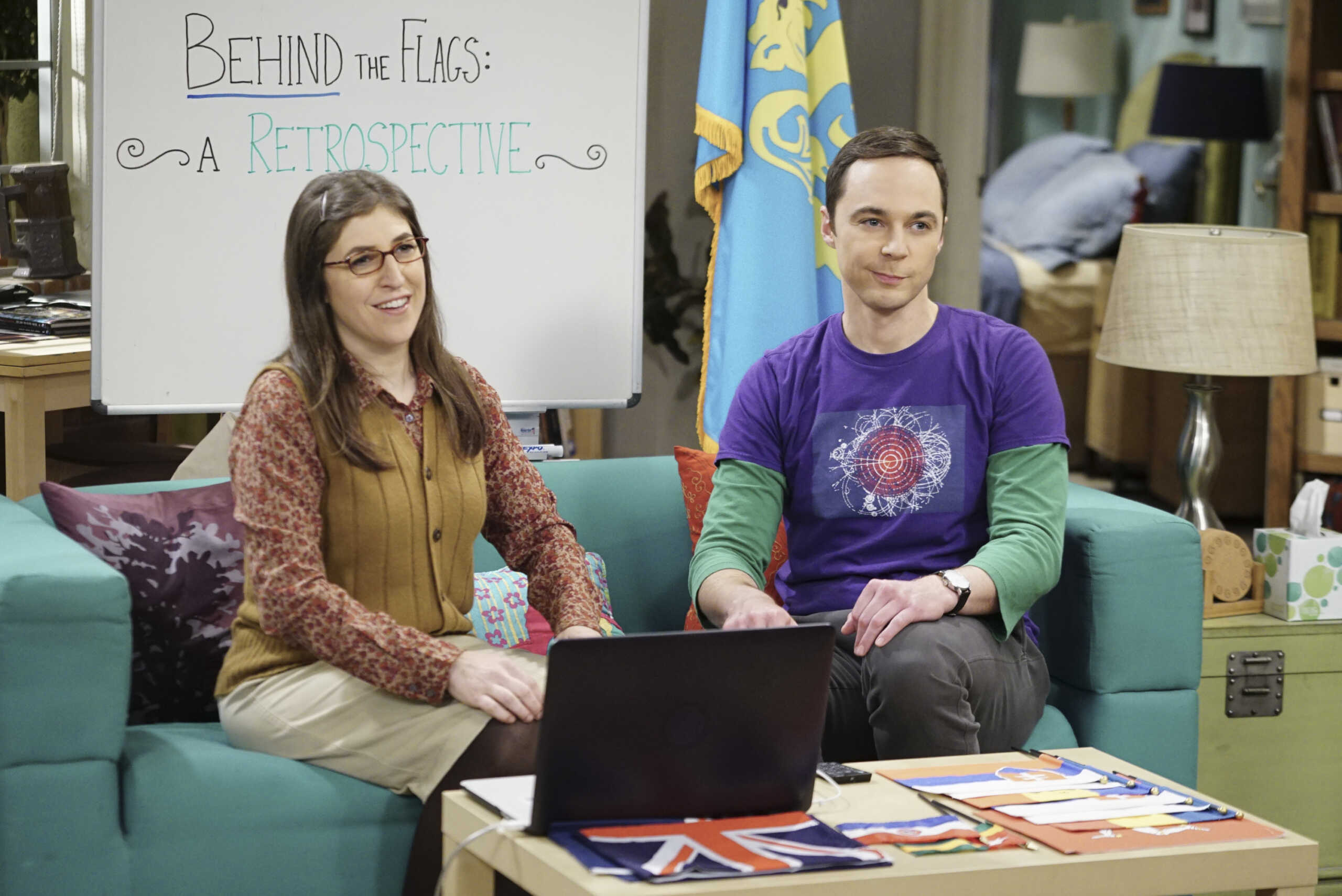 LOS ANGELES - MARCH 28: "The Separation Agitation" -- Pictured: Amy Farrah Fowler (Mayim Bialik) and Sheldon Cooper (Jim Parsons). Coverage of the CBS series THE BIG BANG THEORY, scheduled to air on the CBS Television Network. (Photo by Sonja Flemming