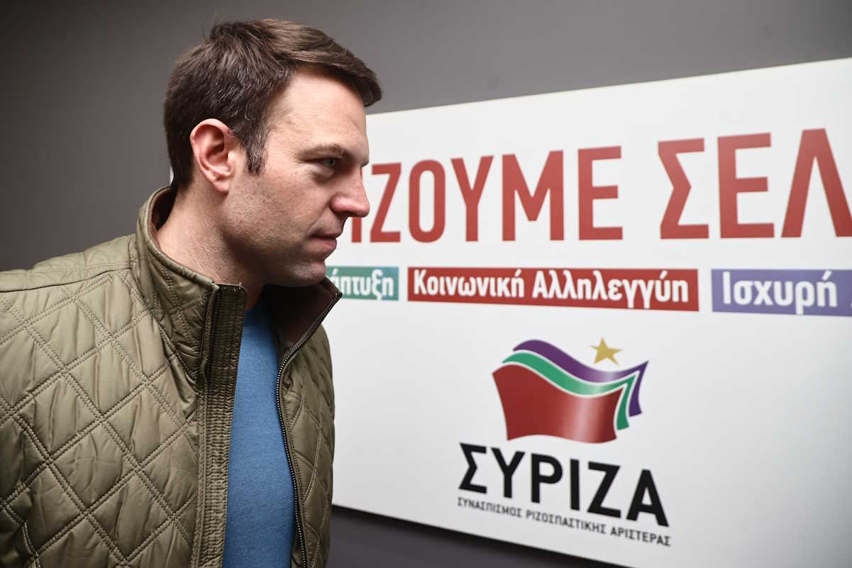 Επίσκεψη του προέδρου του ΣΥΡΙΖΑ - Προοδευτική Συμμαχία, Στέφανου Κασσελάκη στα γραφεία της Νομαρχιακής Επιτροπής του κόμματος στην Θεσσαλονίκη, Κυριακή 10 Μαρτίου 2024. 
(ΡΑΦΑΗΛ ΓΕΩΡΓΙΑΔΗΣ