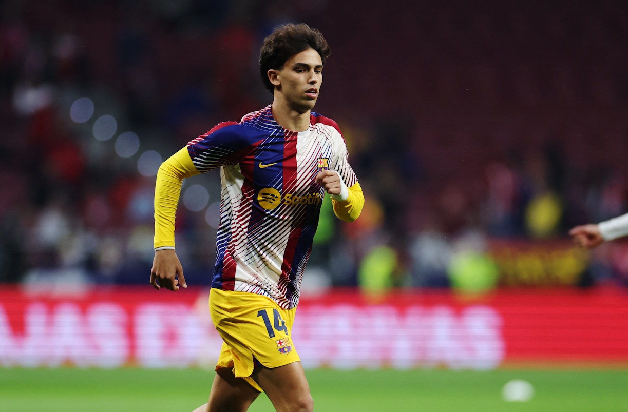 Soccer Football - LaLiga - Atletico Madrid v FC Barcelona - Metropolitano, Madrid, Spain - March 17, 2024 FC Barcelona's Joao Felix during the warm up before the match REUTERS