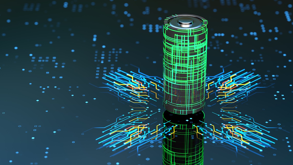Abstract Battery supply digital concept