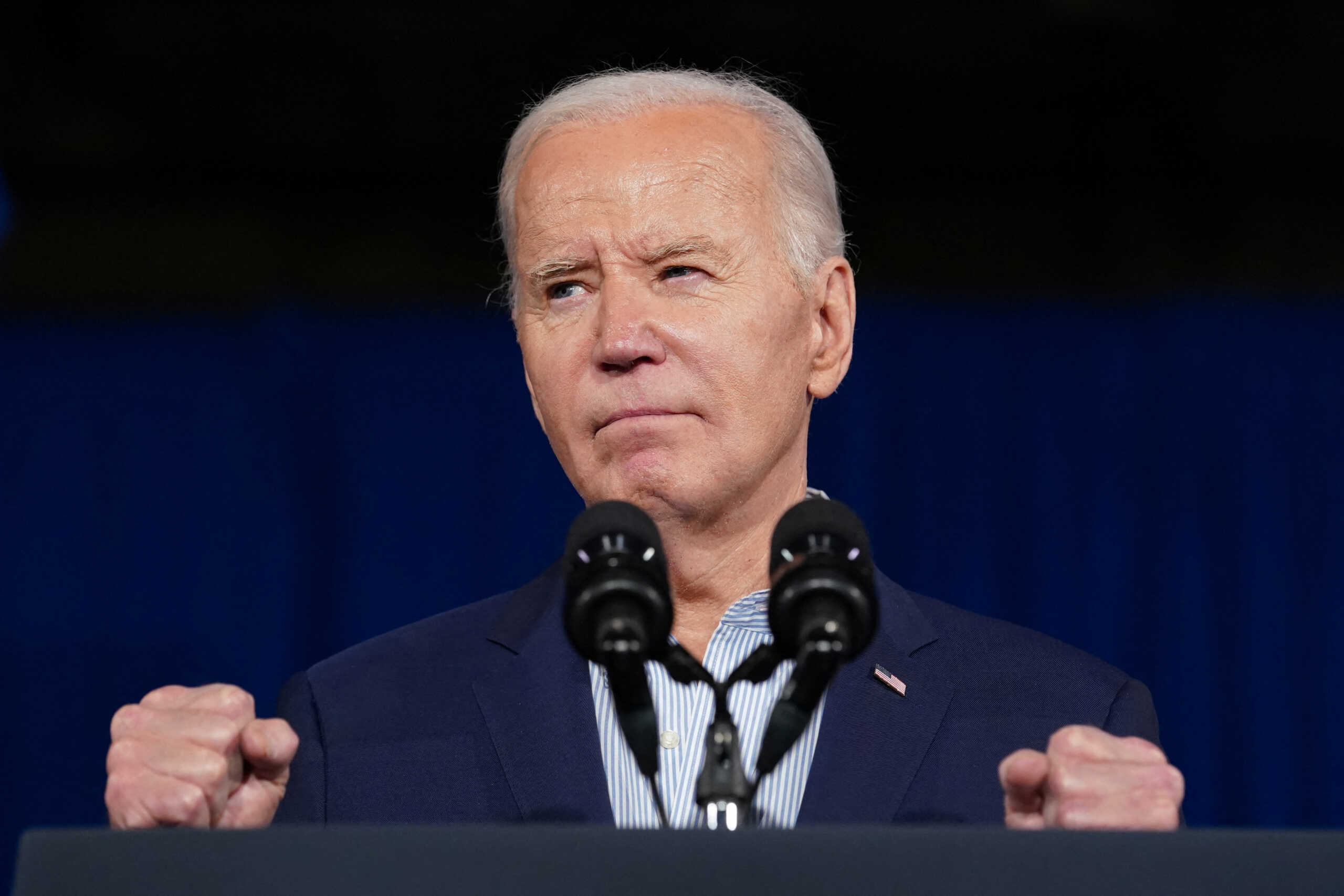 U.S. President Joe Biden looks on while delivering remarks on lowering costs for American families, in Las Vegas, Nevada, U.S., March 19, 2024.  REUTERS