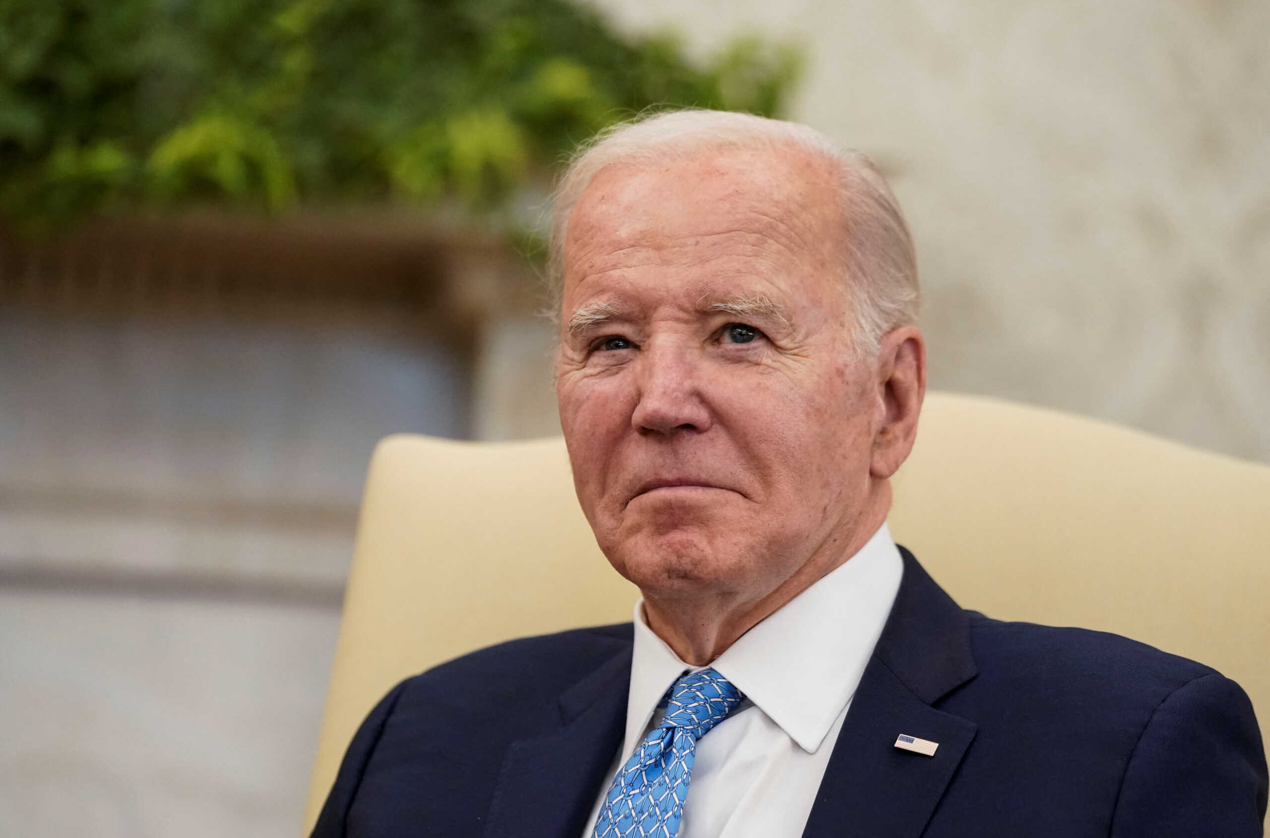 U.S. President Joe Biden participates in a meeting with Italy's Prime Minister Giorgia Meloni in the Oval Office at the White House in Washington, U.S., March 1, 2024. REUTERS