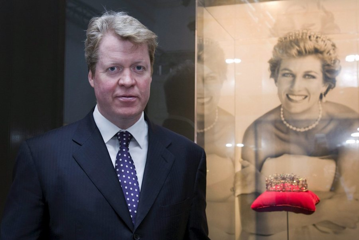 epa03345487 (FILE) A file picture dated 10 February 2009 shows Earl Charles Spencer, brother of the late Diana, Princess of Wales standing by a portrait of his sister and her diadem at the exhibition 'Diana: A Celebration' in Budapest, Hungary. According to media reports on 06 August 2012, Earl Charles Spencer has named his new daughter after his late sister Diana. Earl's wife, Karen Gordon gave birth to Lady Charlotte Diana Spencer on 30 July 2012.  EPA