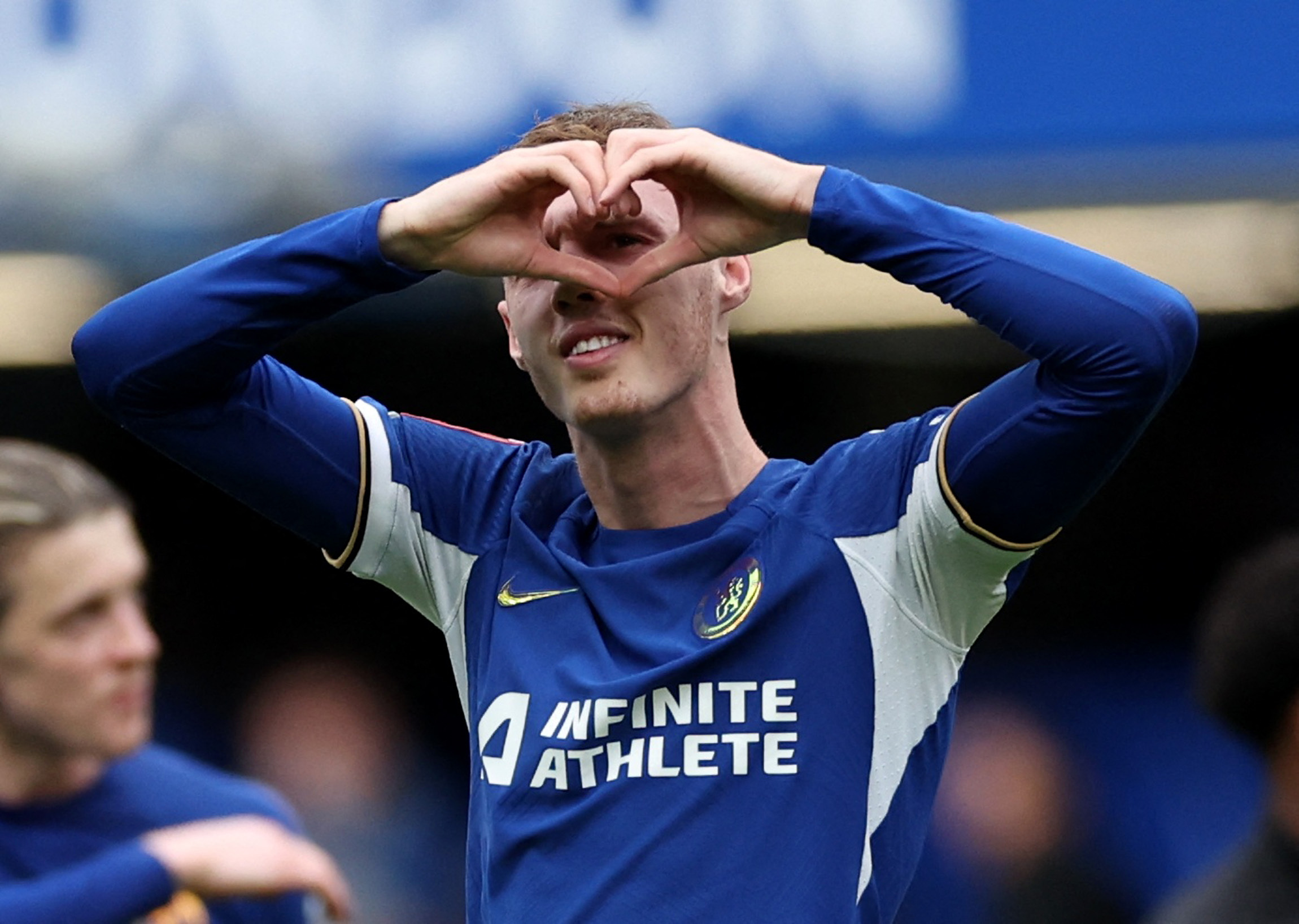Soccer Football - FA Cup - Quarter Final - Chelsea v Leicester City - Stamford Bridge, London, Britain - March 17, 2024 Chelsea's Cole Palmer celebrates after the match Action Images via Reuters