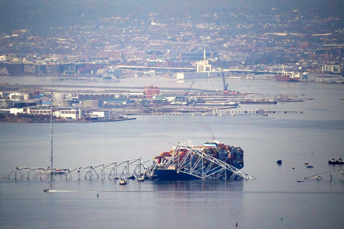 View of the Dali cargo vessel which crashed into the Francis Scott Key Bridge causing it to collapse in Baltimore, Maryland, U.S., March 26, 2024. REUTERS