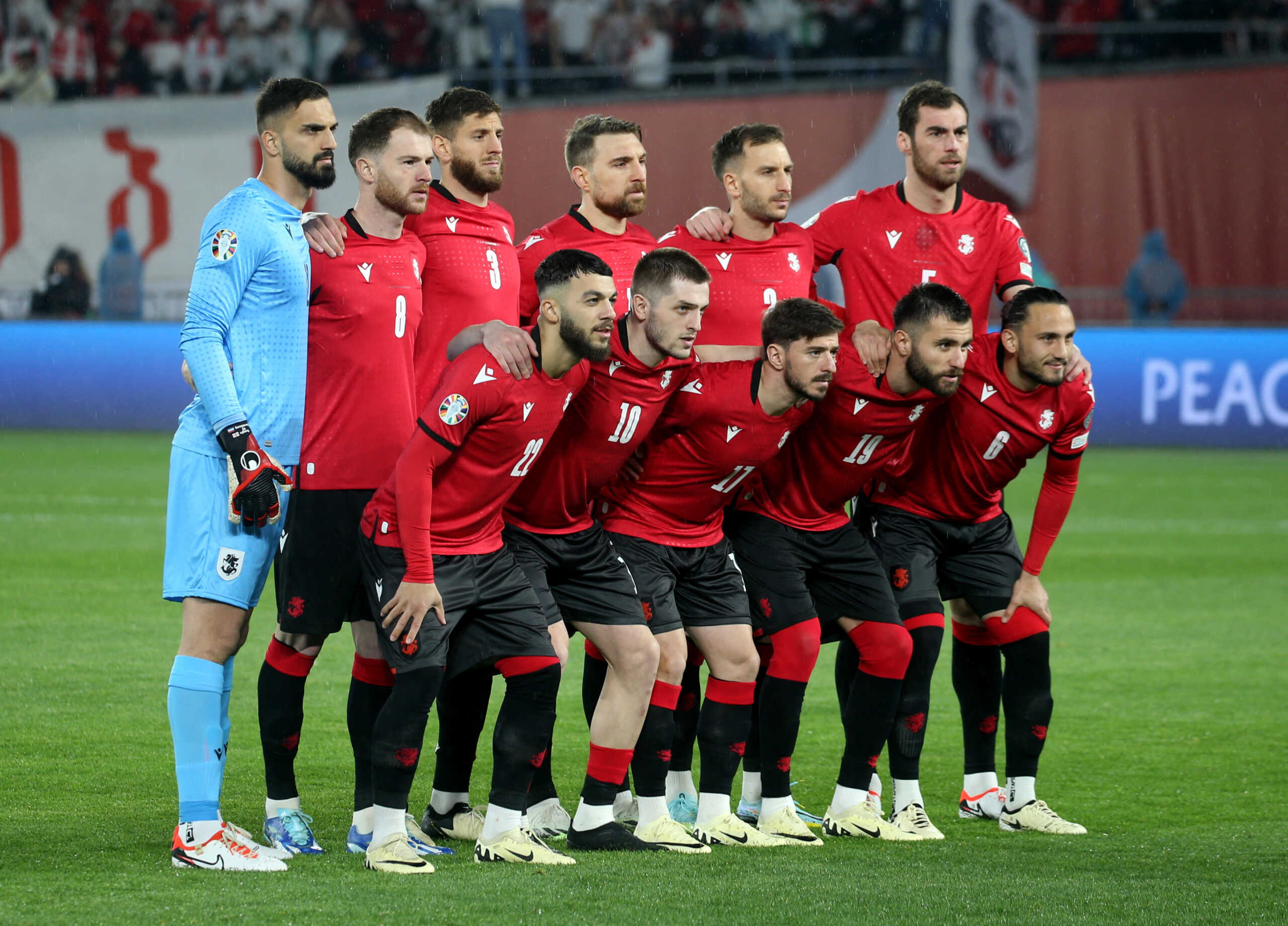 Soccer Football - Euro 2024 Qualifier - Georgia v Luxembourg - Boris Paichadze Dinamo Arena, Tbilisi, Georgia - March 21, 2024 Georgia players pose for a team group photo before the match REUTERS