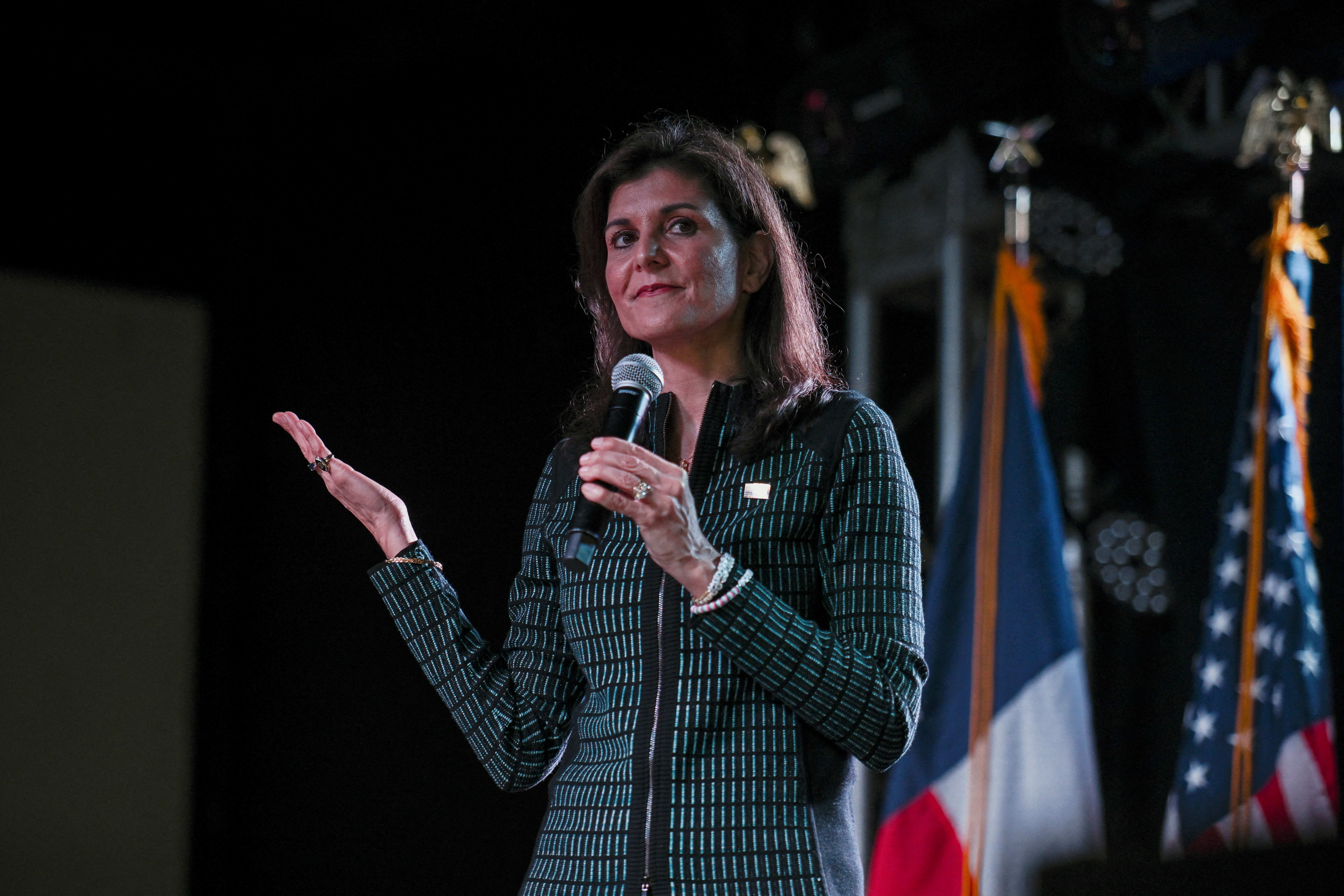 FILE PHOTO: Republican presidential candidate and former U.S. Ambassador to the United Nations Nikki Haley hosts a campaign event in Houston, Texas, U.S. March 4, 2024. REUTERS