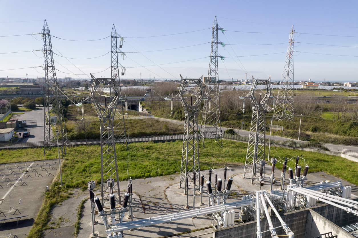 shooting power plant with drone