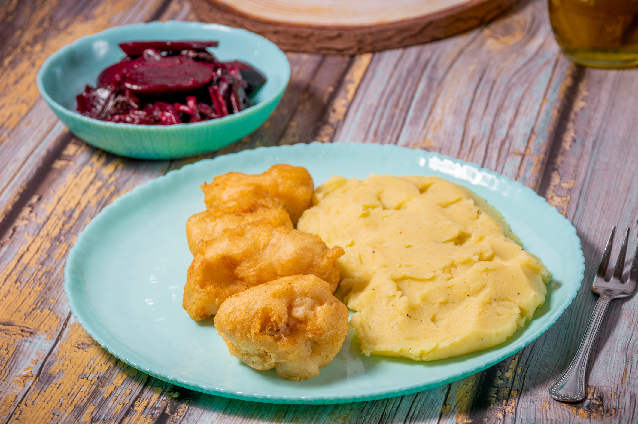 Cod fish with a potato garlic mash  - Bakaliaros Skordalia 25 March