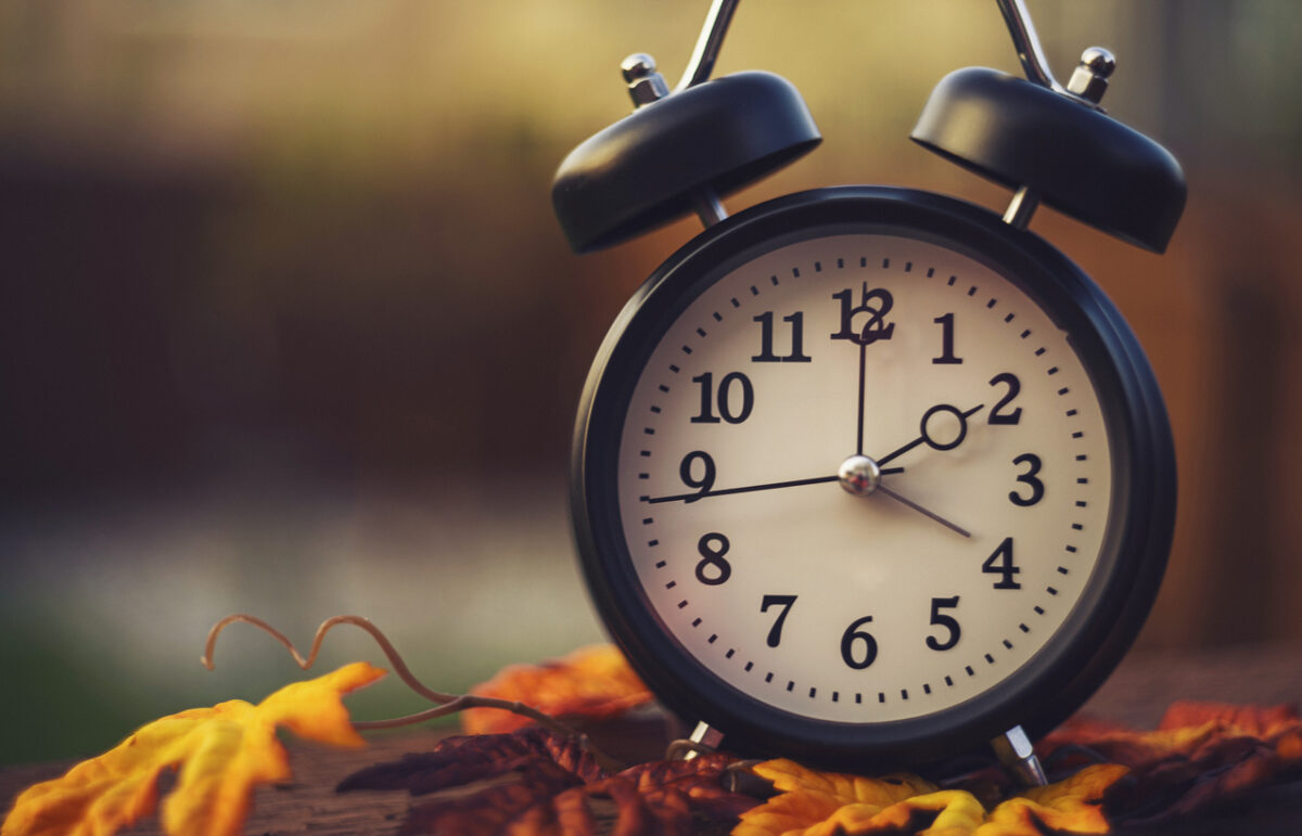 Daylight savings time. Clocks fall back in Autumn