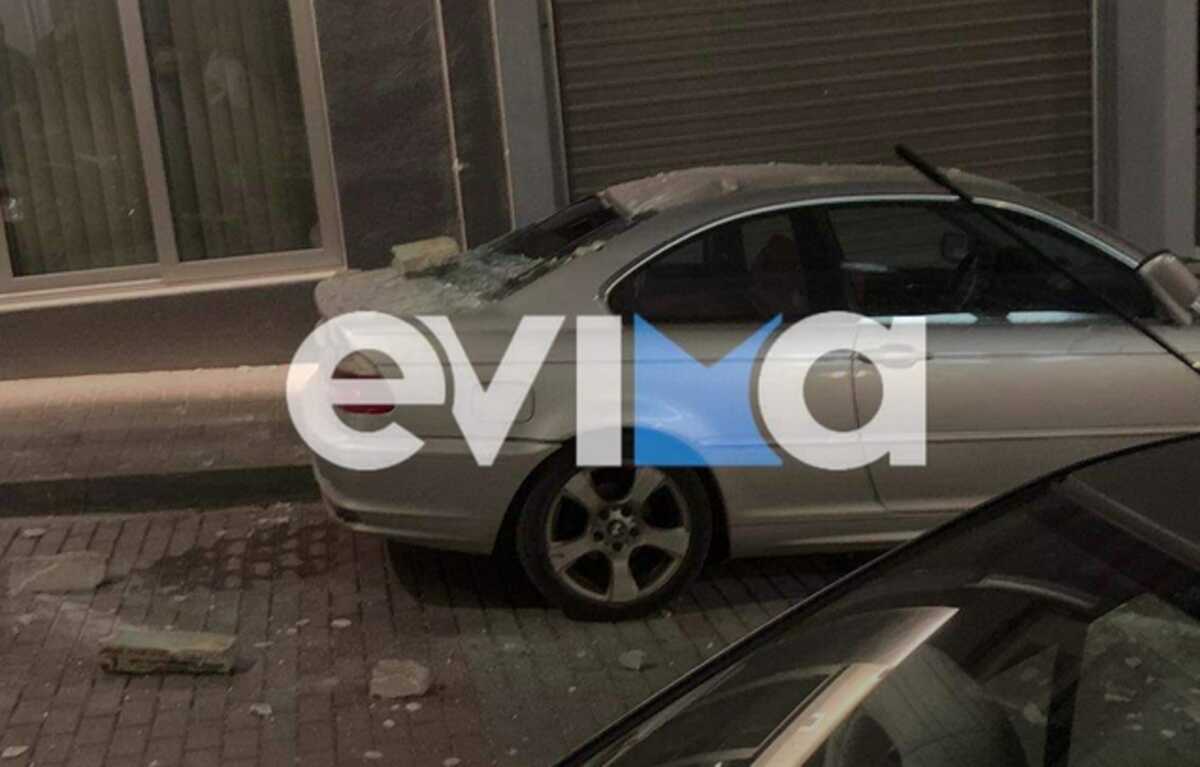 Χαλκίδα: Ζημιές σε αυτοκίνητα από πτώσεις σοβάδων σε κεντρική οδό