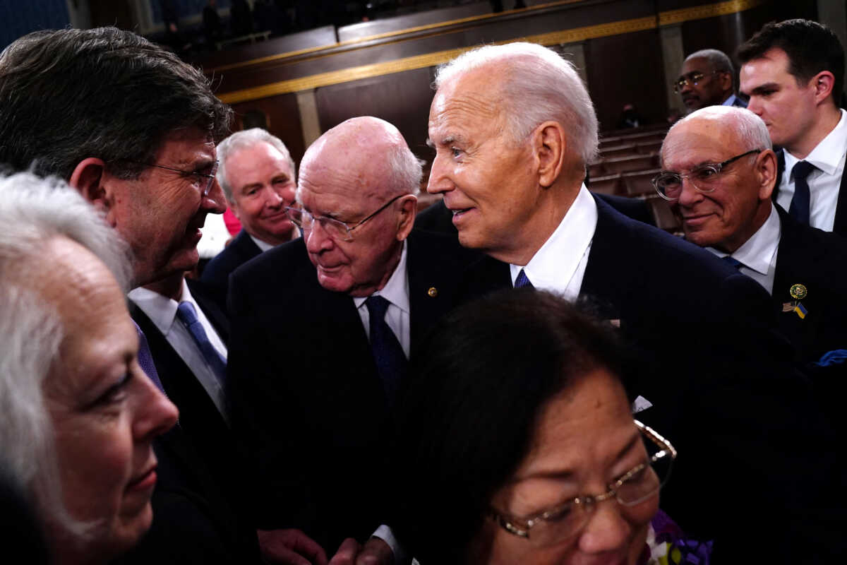 US President Joe Biden departs after delivering his third State of the Union address in the House Chamber of the US Capitol in Washington, DC, USA, 07 March 2024.     SHAWN THEW