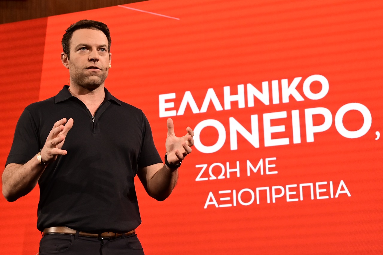 Ομιλία του προέδρου του ΣΥΡΙΖΑ - Προοδευτική Συμμαχία, Στέφανου Κασσελάκη, στην εκδήλωση "Ελληνικό όνειρο - Ζωή με αξιοπρέπεια", Τρίτη 12 Μαρτίου 2024. 
(ΜΙΧΑΛΗΣ ΚΑΡΑΓΙΑΝΝΗΣ