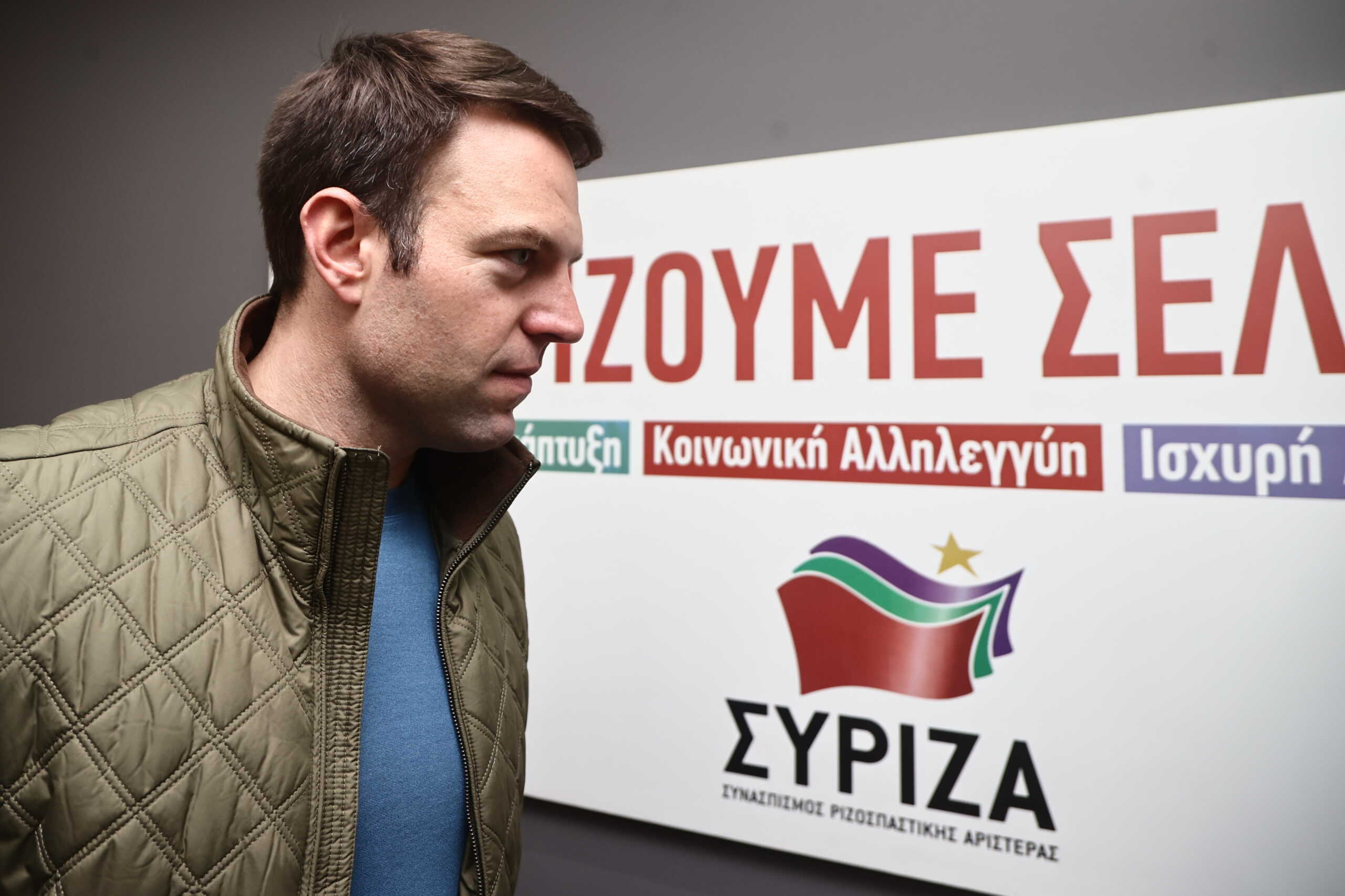 Επίσκεψη του προέδρου του ΣΥΡΙΖΑ - Προοδευτική Συμμαχία, Στέφανου Κασσελάκη στα γραφεία της Νομαρχιακής Επιτροπής του κόμματος στην Θεσσαλονίκη, Κυριακή 10 Μαρτίου 2024. 
(ΡΑΦΑΗΛ ΓΕΩΡΓΙΑΔΗΣ