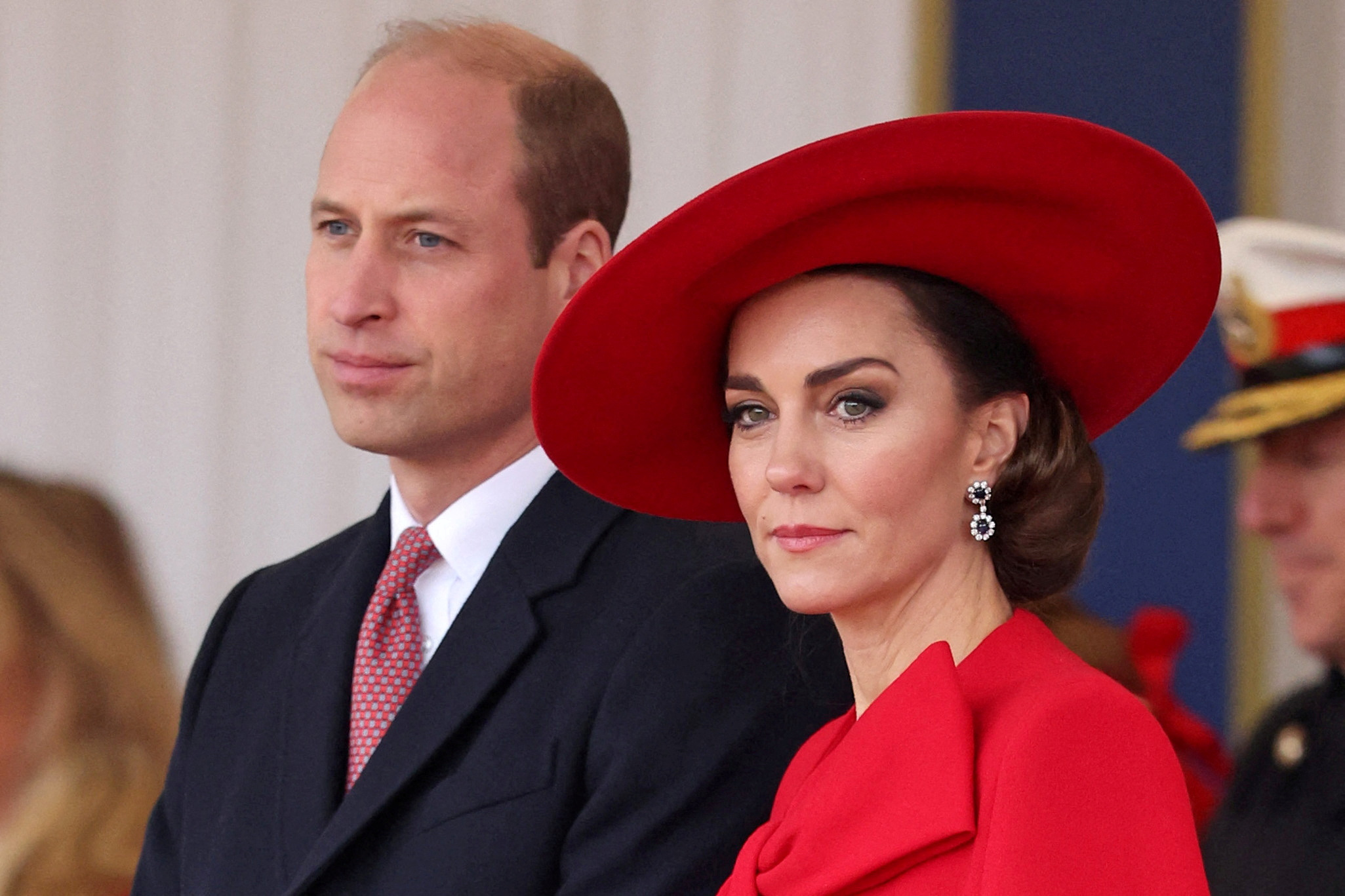 FILE PHOTO: Britain's Prince William, Prince of Wales and Catherine, Princess of Wales attend a ceremonial welcome for The President and the First Lady of the Republic of Korea at Horse Guards Parade, in London, Britain on November 21, 2023.  Chris Jackson