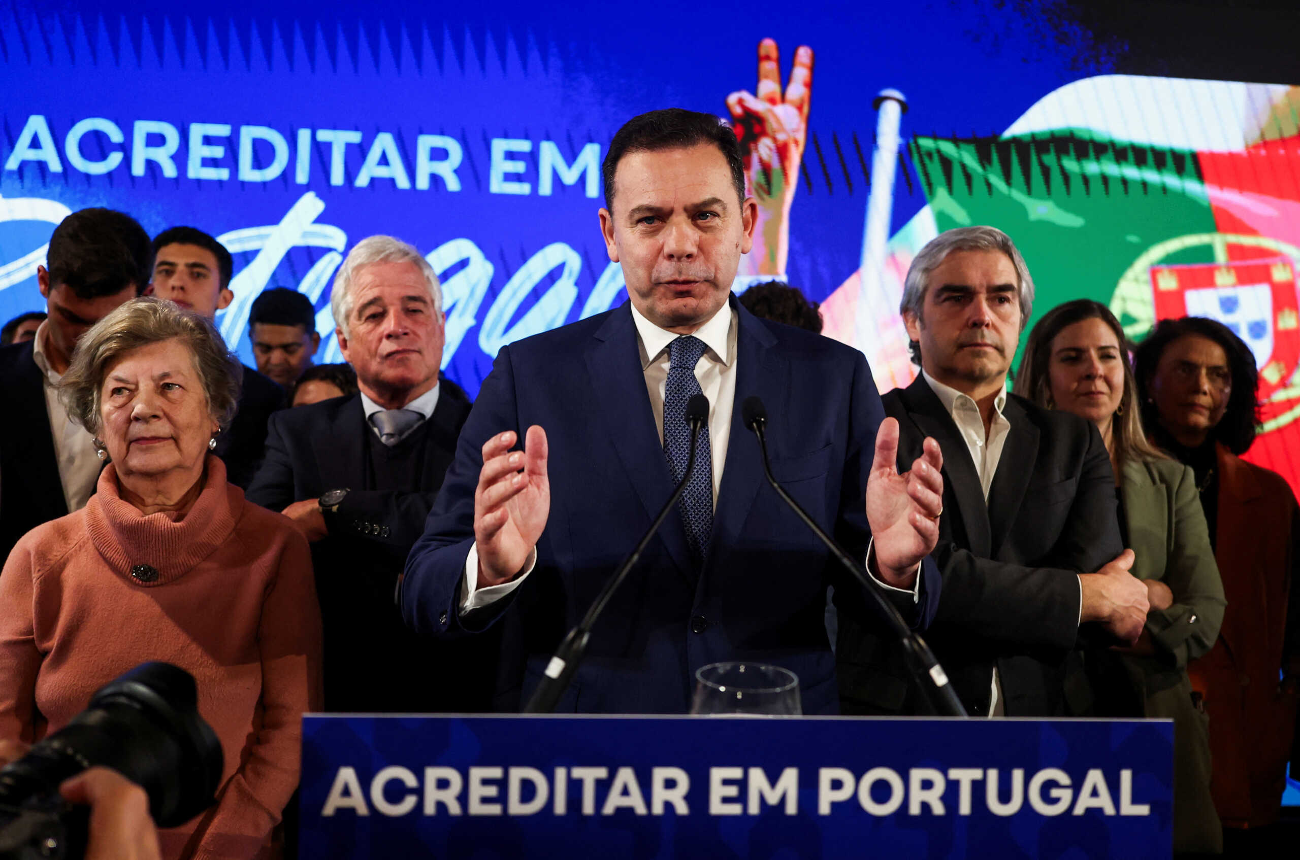 Portugal's Social Democratic Party (PSD) and Democratic Alliance (AD) leader Luis Montenegro speaks following the result of a general election in Lisbon, Portugal, March 11, 2024. REUTERS