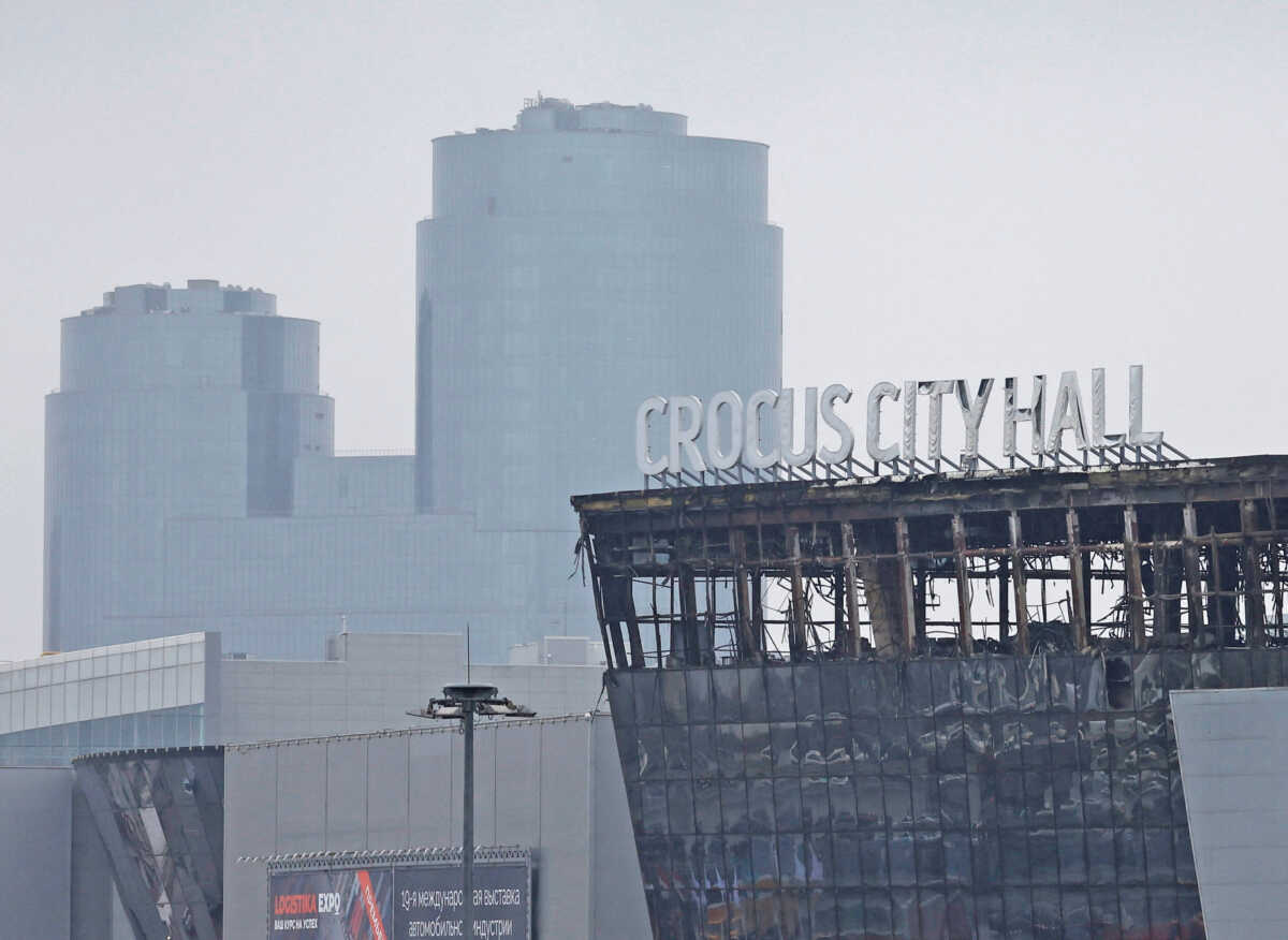 A view shows the Crocus City Hall concert venue following Friday's shooting attack and fire, in the Moscow Region, Russia March 24, 2024. REUTERS