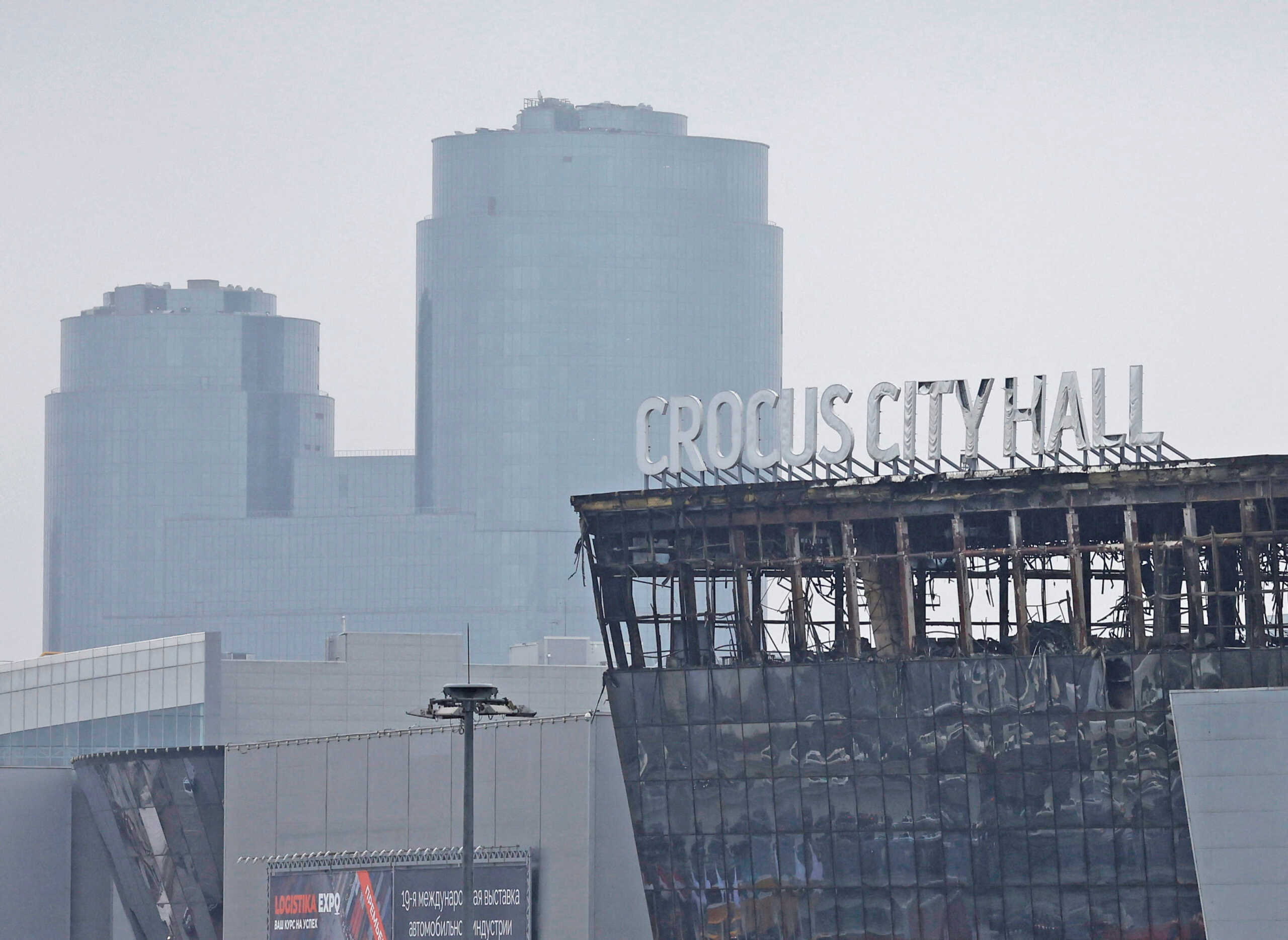 A view shows the Crocus City Hall concert venue following Friday's shooting attack and fire, in the Moscow Region, Russia March 24, 2024. REUTERS