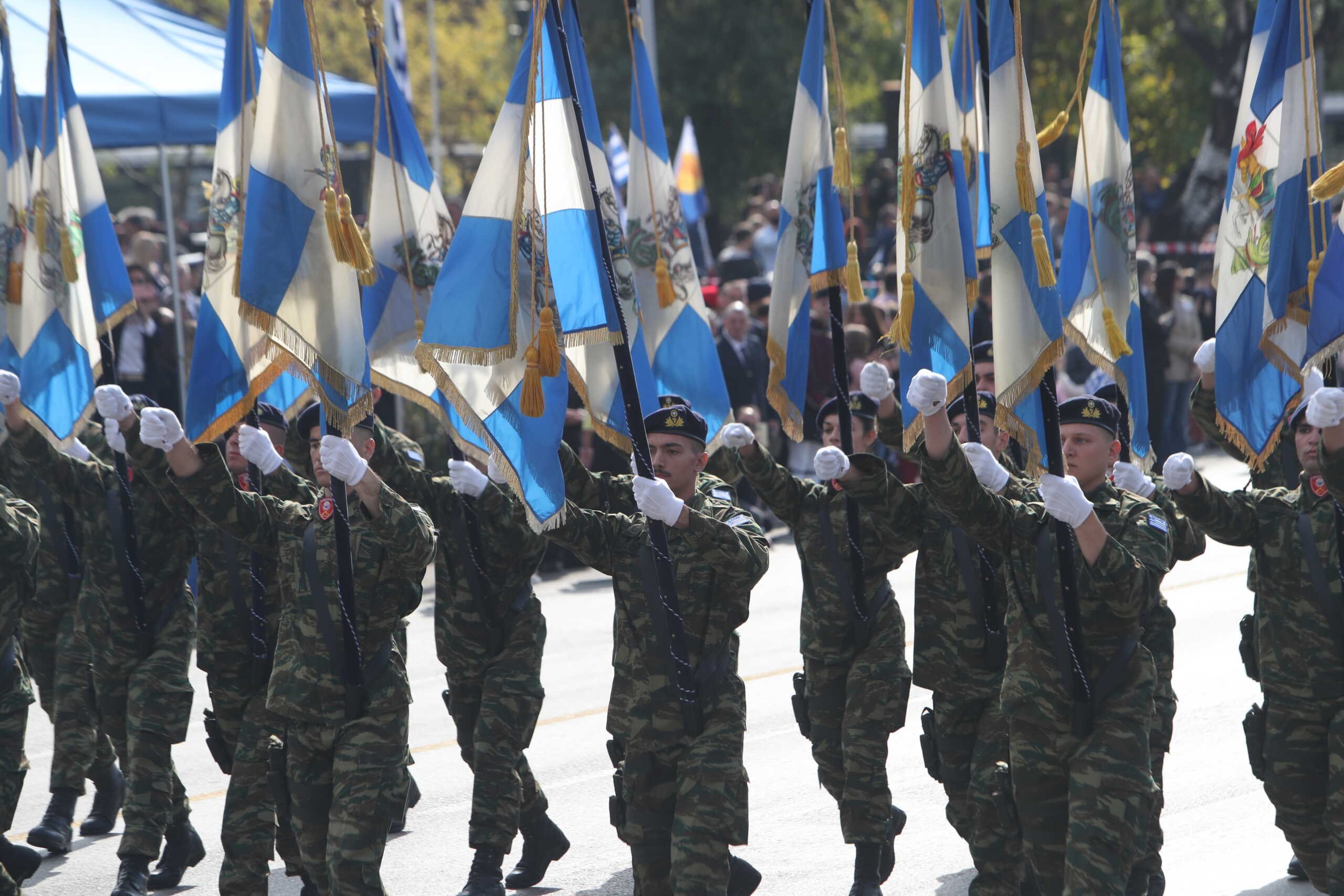 Στρατιωτική παρέλαση για την εθνική επέτειο της 28ης Οκτωβρίου στην Θεσσαλονίκη, Παρασκευή 28 Οκτωβρίου 2022.
(ΒΑΣΙΛΗΣ ΒΕΡΒΕΡΙΔΗΣ