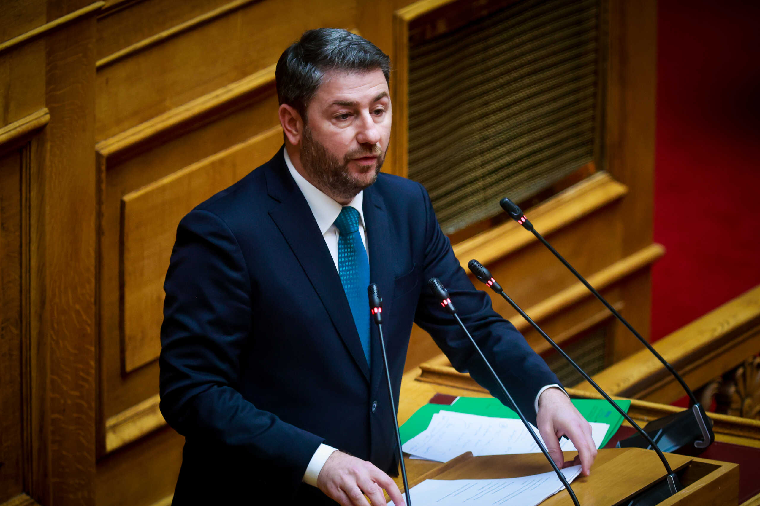 Τρίτη ημέρα της συζήτησης στην Ολομέλεια της Βουλής, των άρθρων και του συνόλου του σχεδίου νόμου "Ενίσχυση του Δημόσιου Πανεπιστημίου - Πλαίσιο λειτουργίας μη κερδοσκοπικών παραρτημάτων ξένων πανεπιστημίων", Παρασκευή 8 Μαρτίου 2024. 
(ΓΙΩΡΓΟΣ ΚΟΝΤΑΡΙΝΗΣ