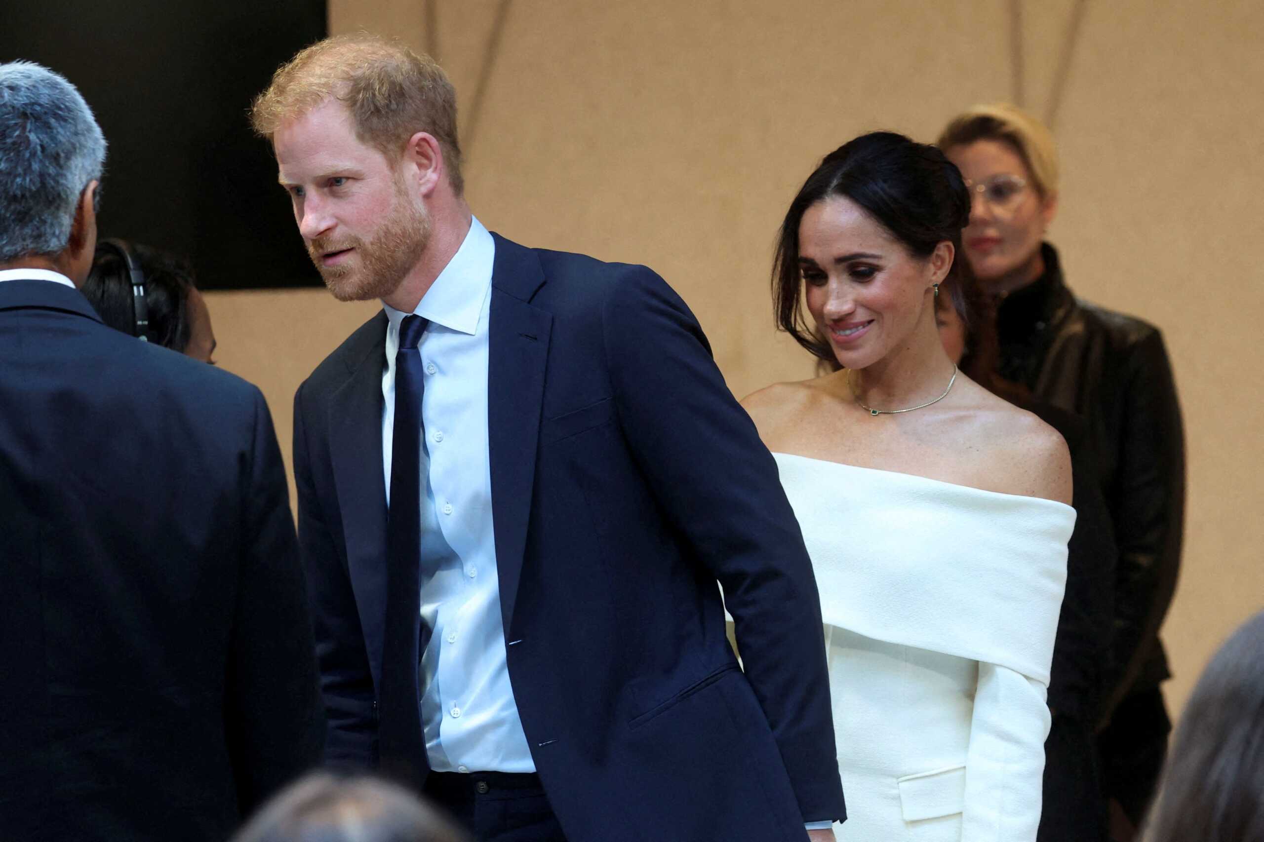 FILE PHOTO: Britain's Prince Harry, Duke of Sussex and his wife Meghan, Duchess of Sussex attend a panel held during Project Healthy Minds' second annual World Mental Health Day Festival and The Archewell Foundation Parents' Summit: Mental Wellness in the Digital Age in New York City, U.S., October 10, 2023. REUTERS