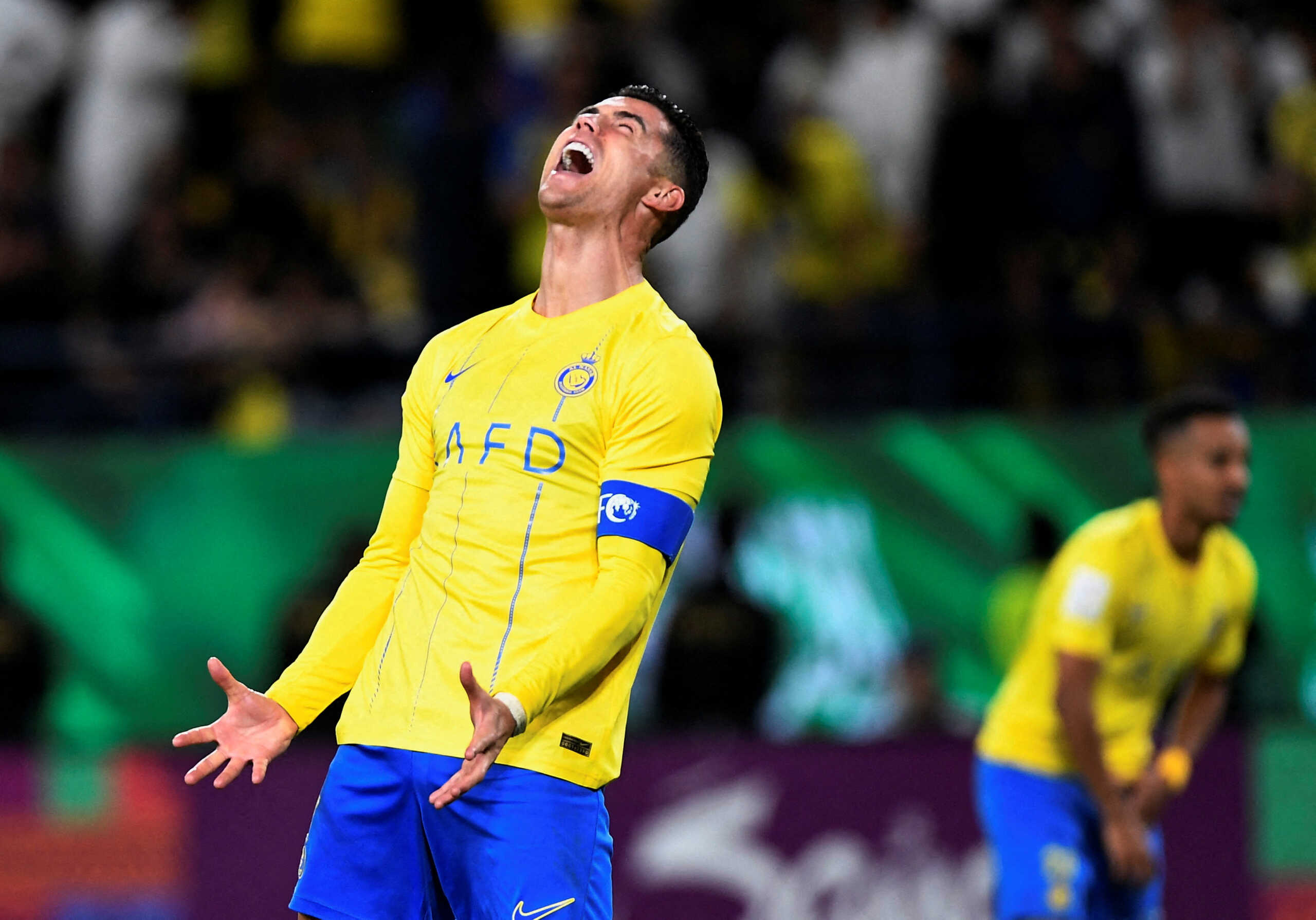 Soccer Football - Asian Champions League - Quarter Final - Second Leg - Al Nassr v Al Ain - Al-Awwal Park, Riyadh, Saudi Arabia - March 11, 2024 Al Nassr's Cristiano Ronaldo reacts REUTERS